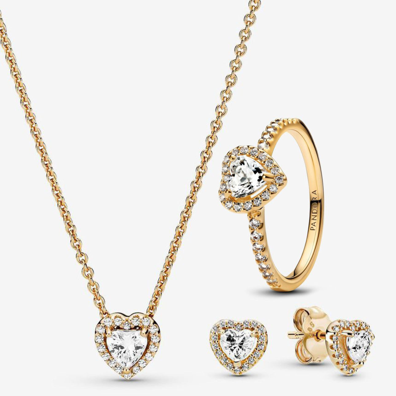 Conjunto Collar, aretes y Anillo Dorado