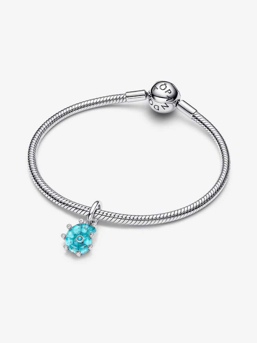 Charm Colgante Caracola de Cristal de Murano Azul