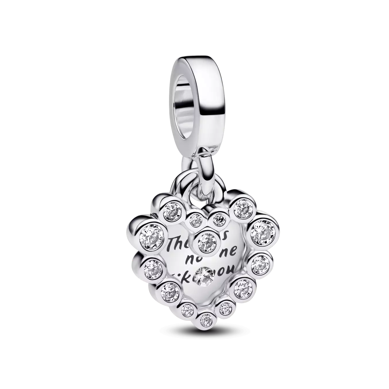 Charm Colgante Doble Corazón Brillante