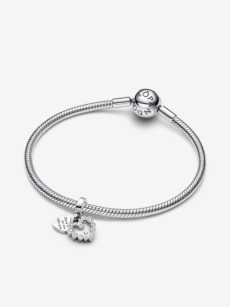 Charm Colgante Doble Corazón Brillante