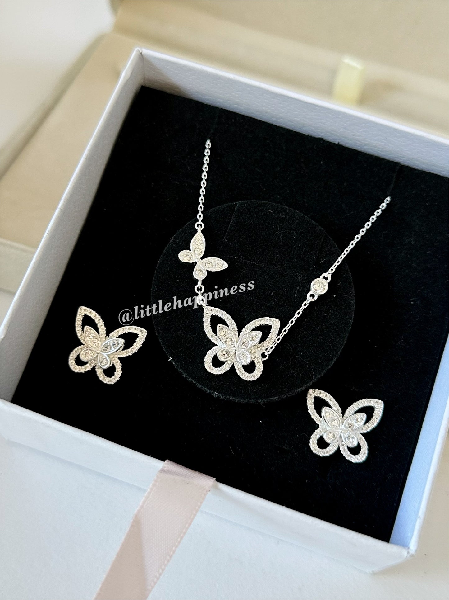 Conjunto Collar + aretes 2 Mariposas Van Cleef
