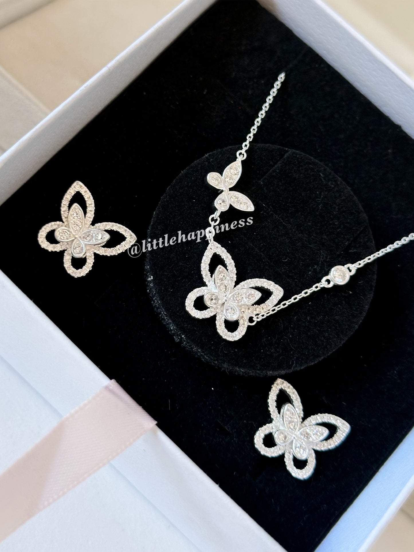 Conjunto Collar + aretes 2 Mariposas Van Cleef