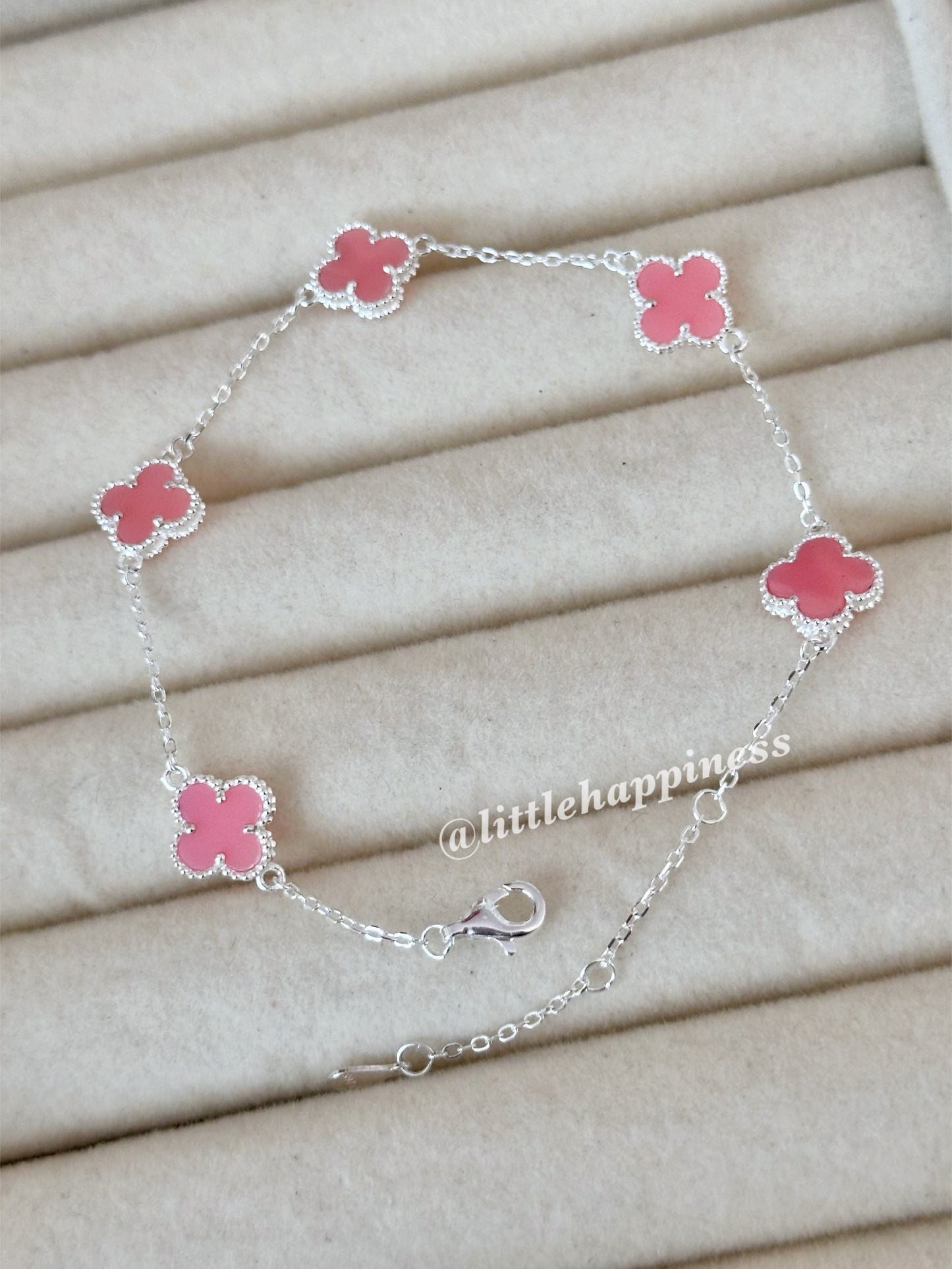 Pulsera Mini Tréboles Rosa