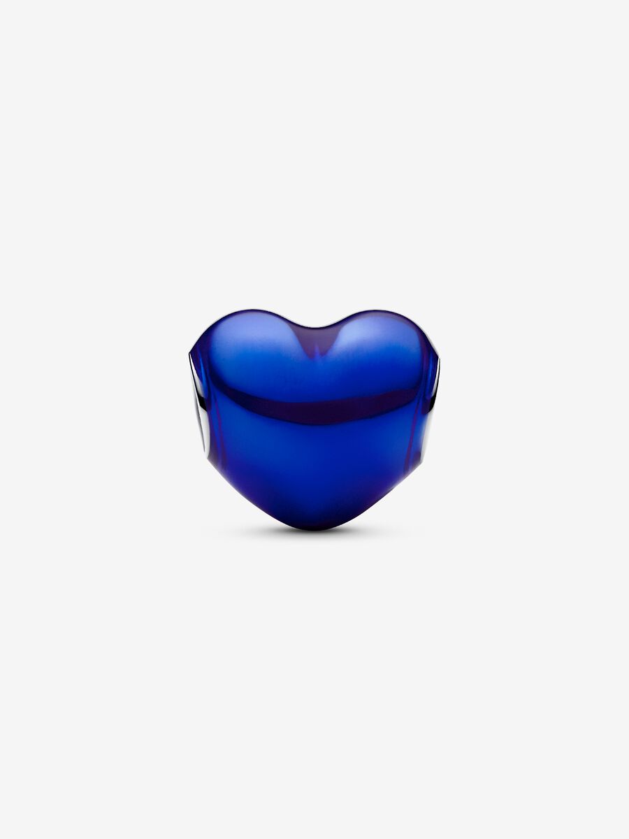 Charm Corazón Metálico Azul Oscuro