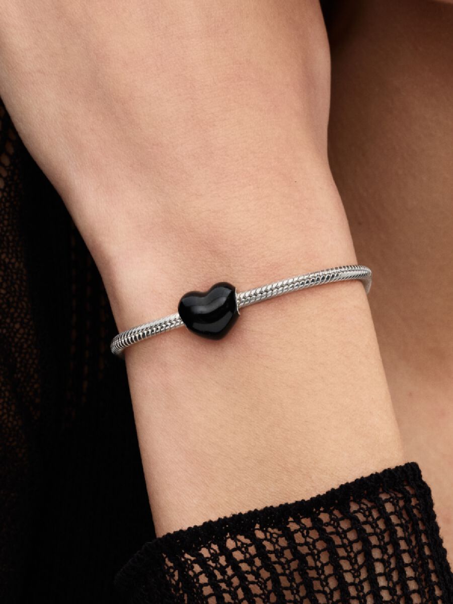 Charm Corazón Metálico Negro
