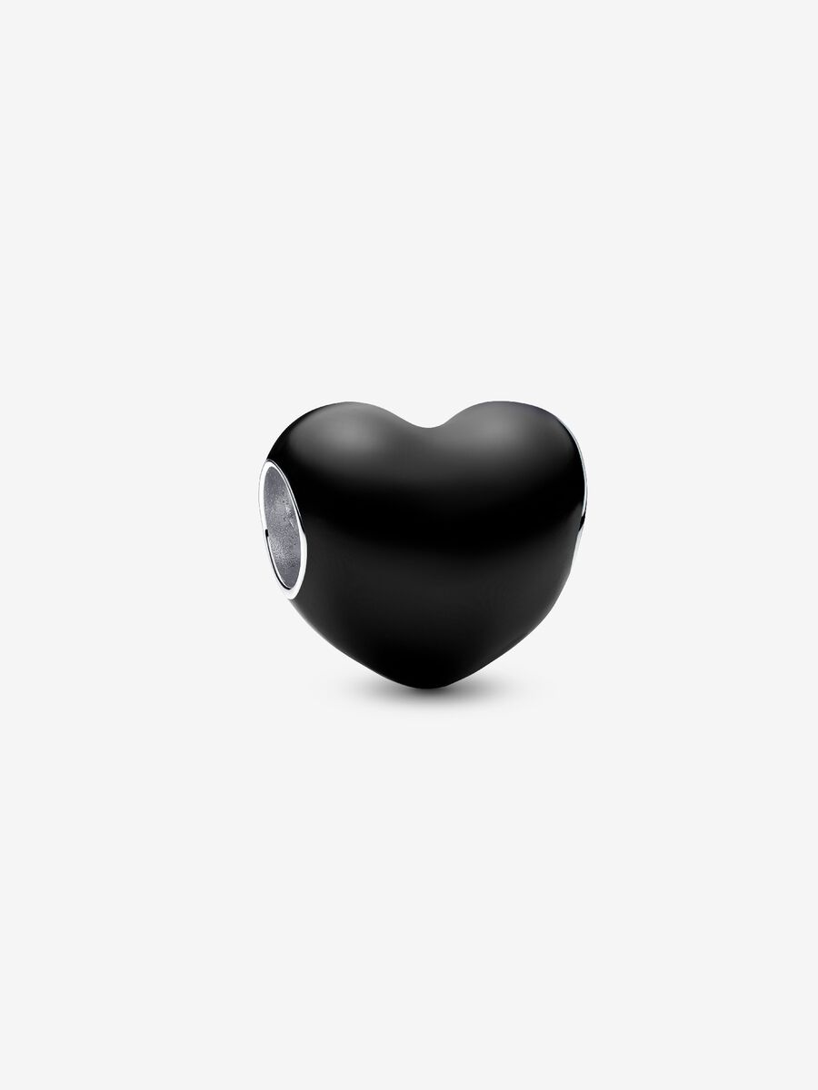 Charm Corazón Metálico Negro