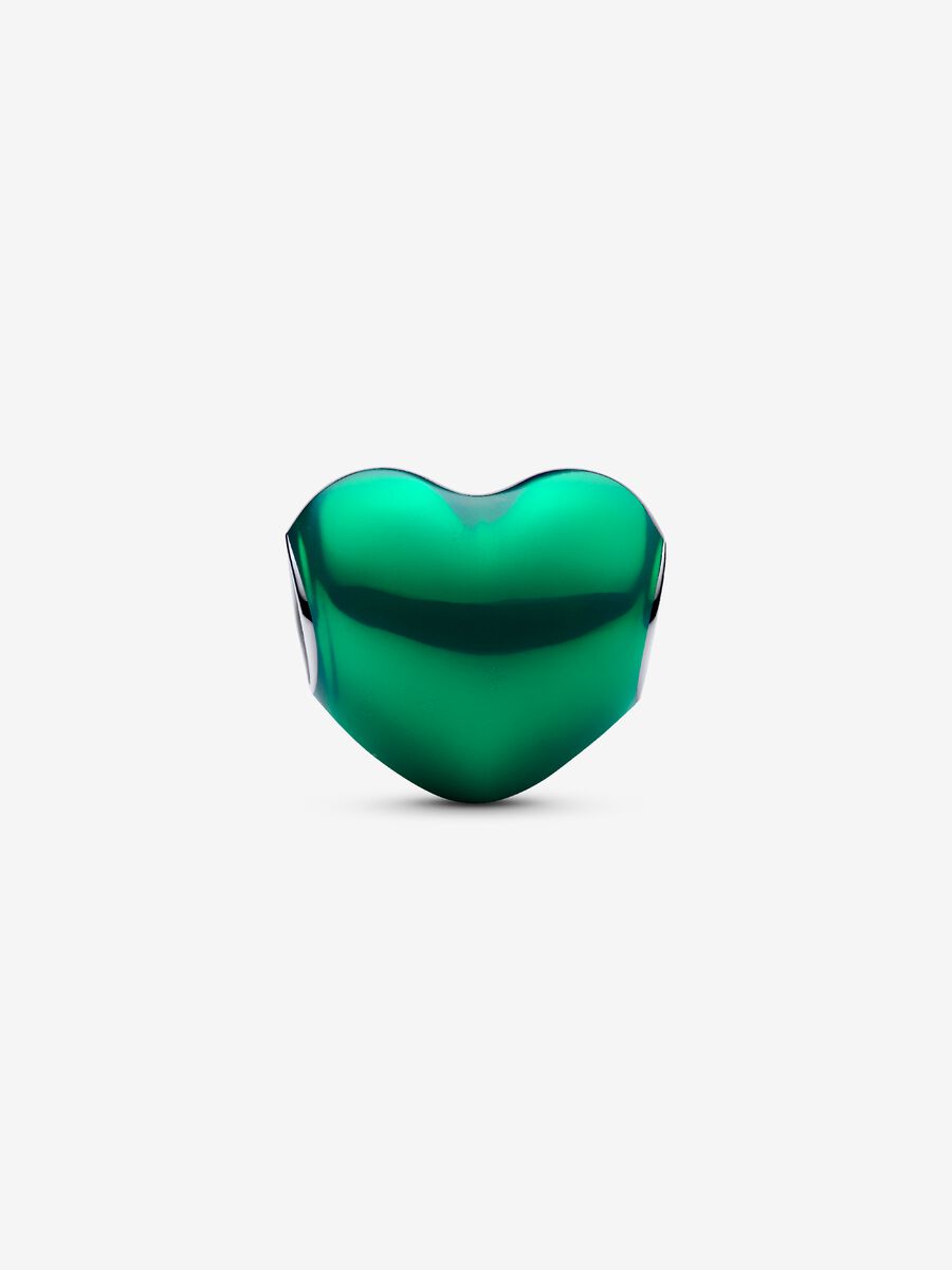 Charm Corazón Metálico Verde