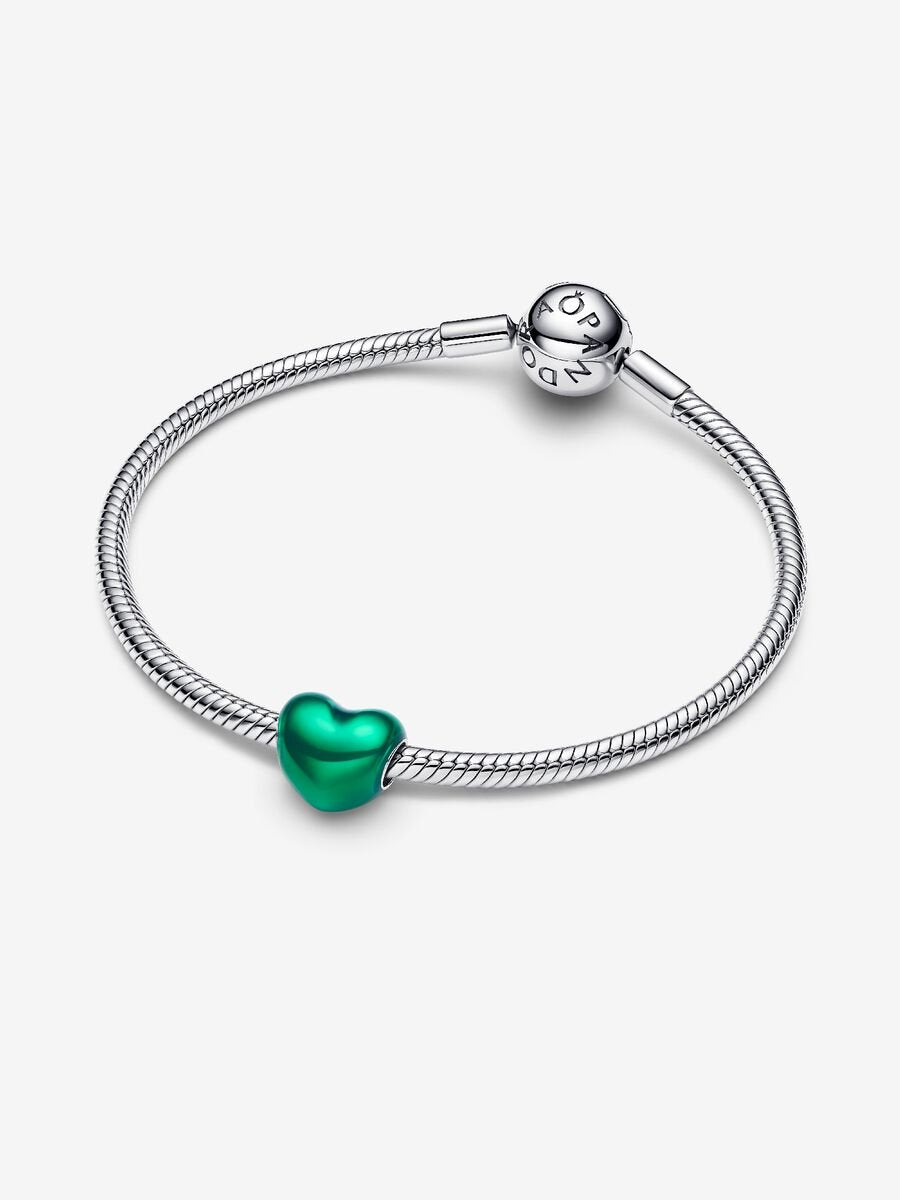 Charm Corazón Metálico Verde