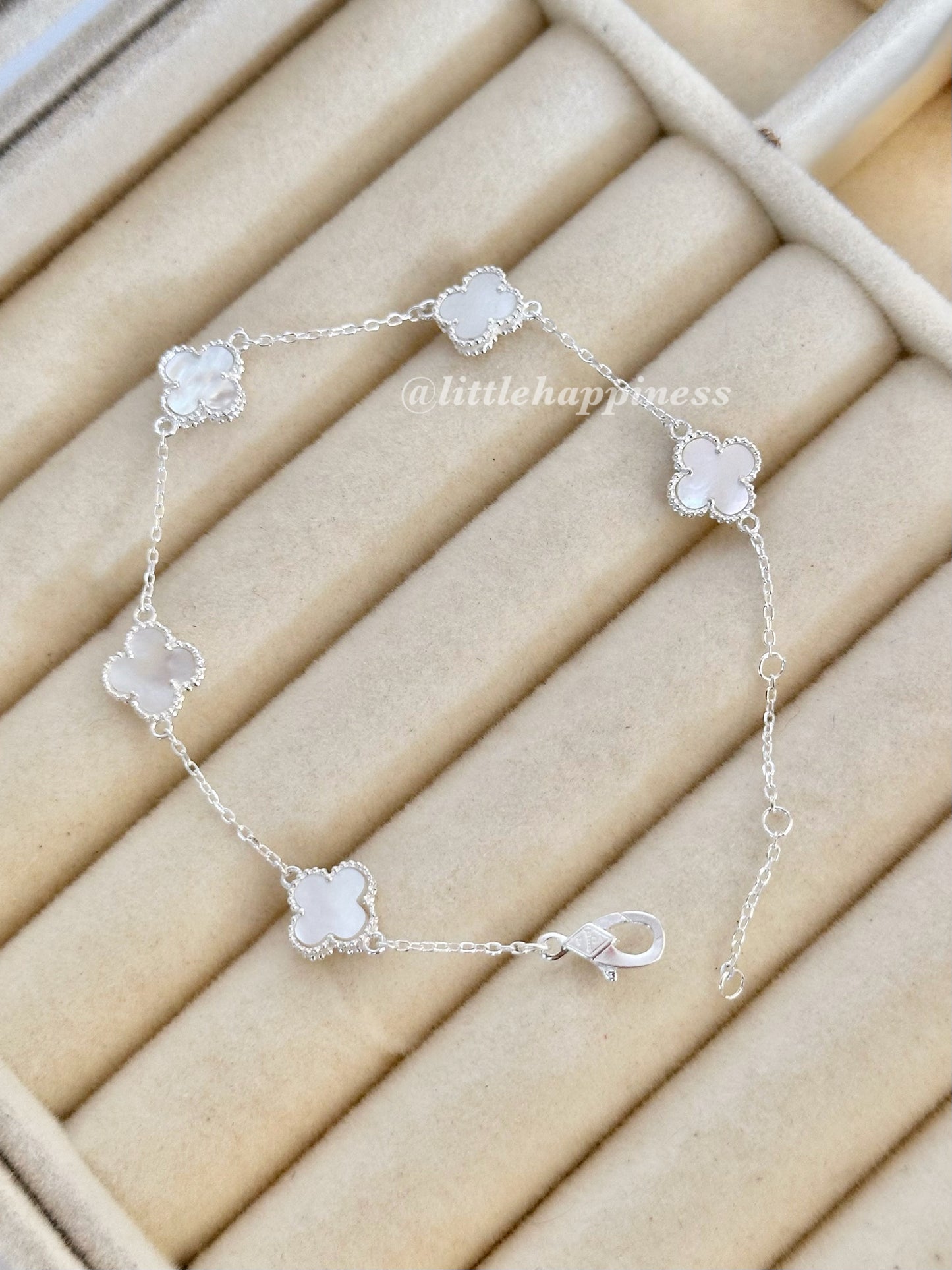 Pulsera Mini Tréboles Blancos
