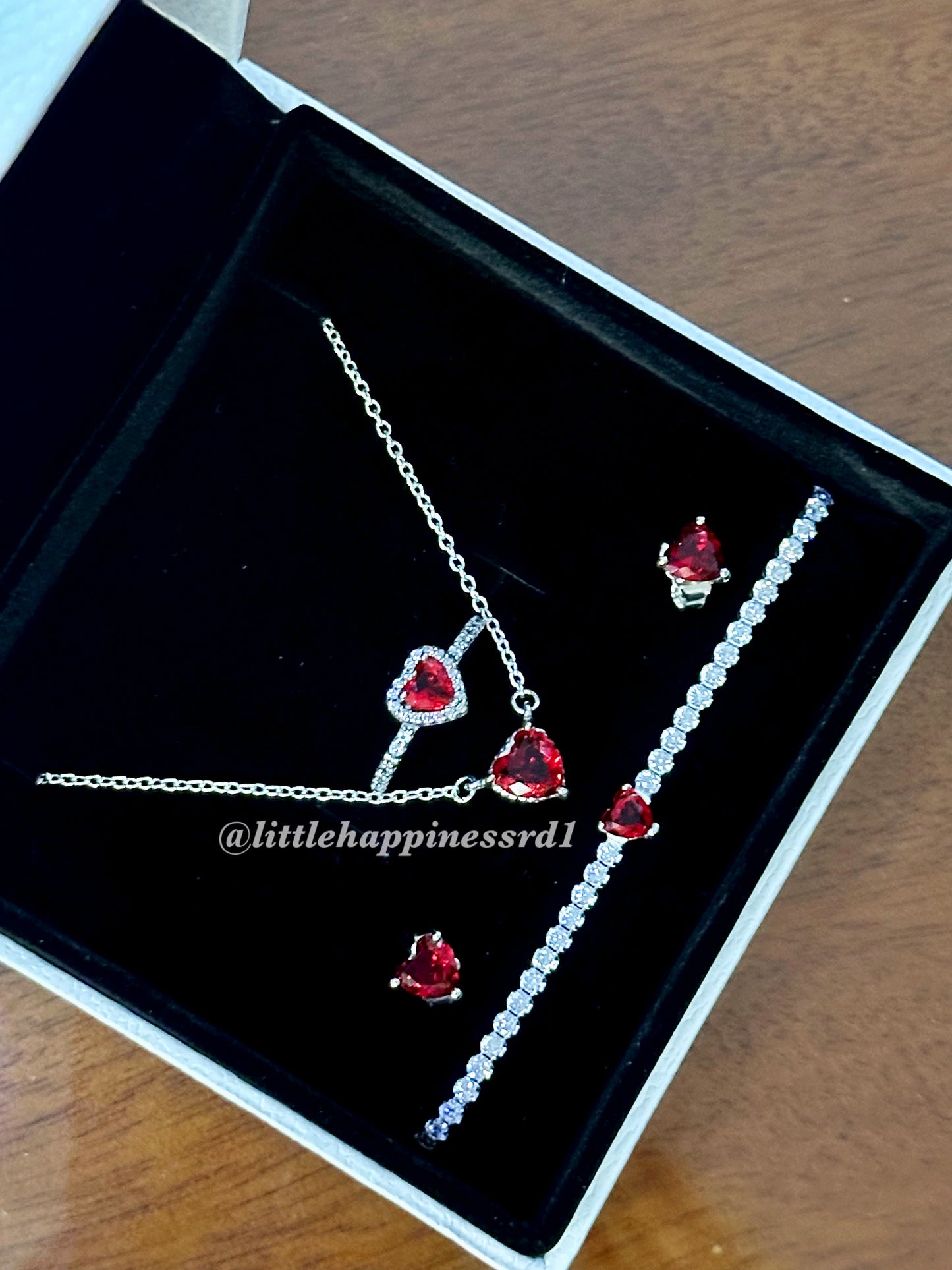 Set completo corazón Relieve rojo