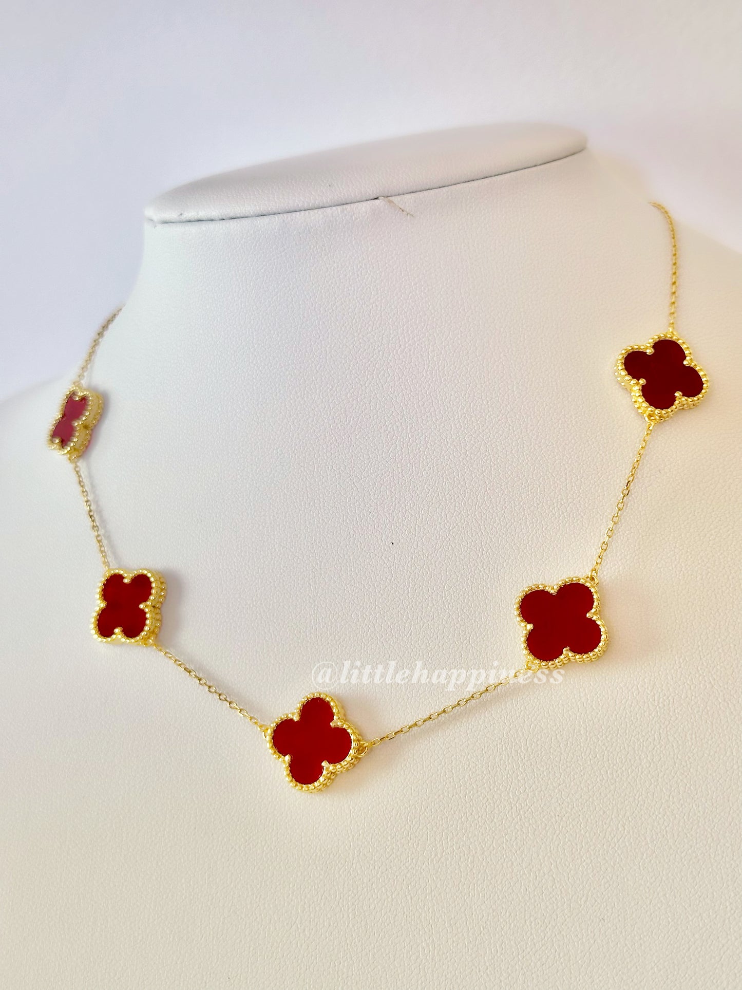 Collar 5 tréboles Rojo