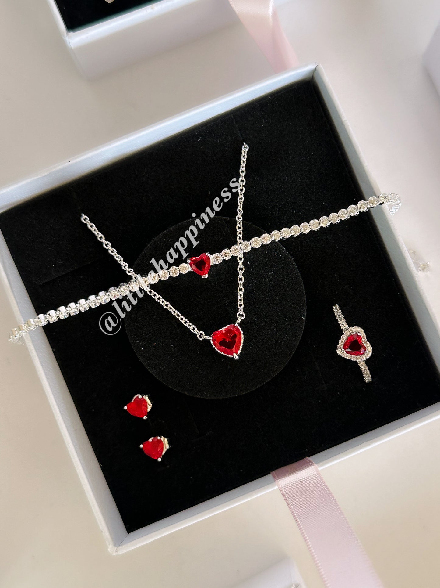 Set completo corazón Relieve rojo