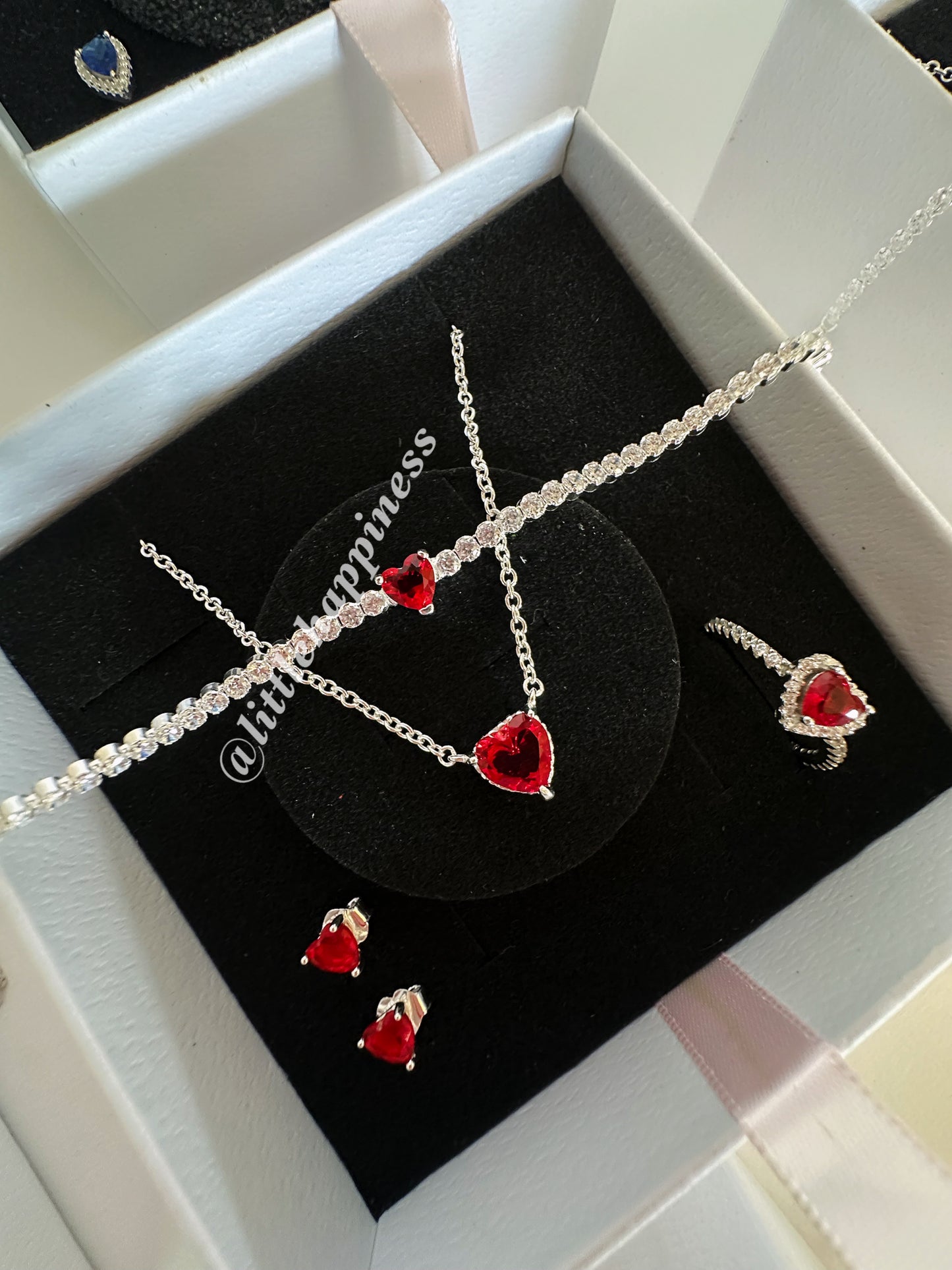 Set completo corazón Relieve rojo
