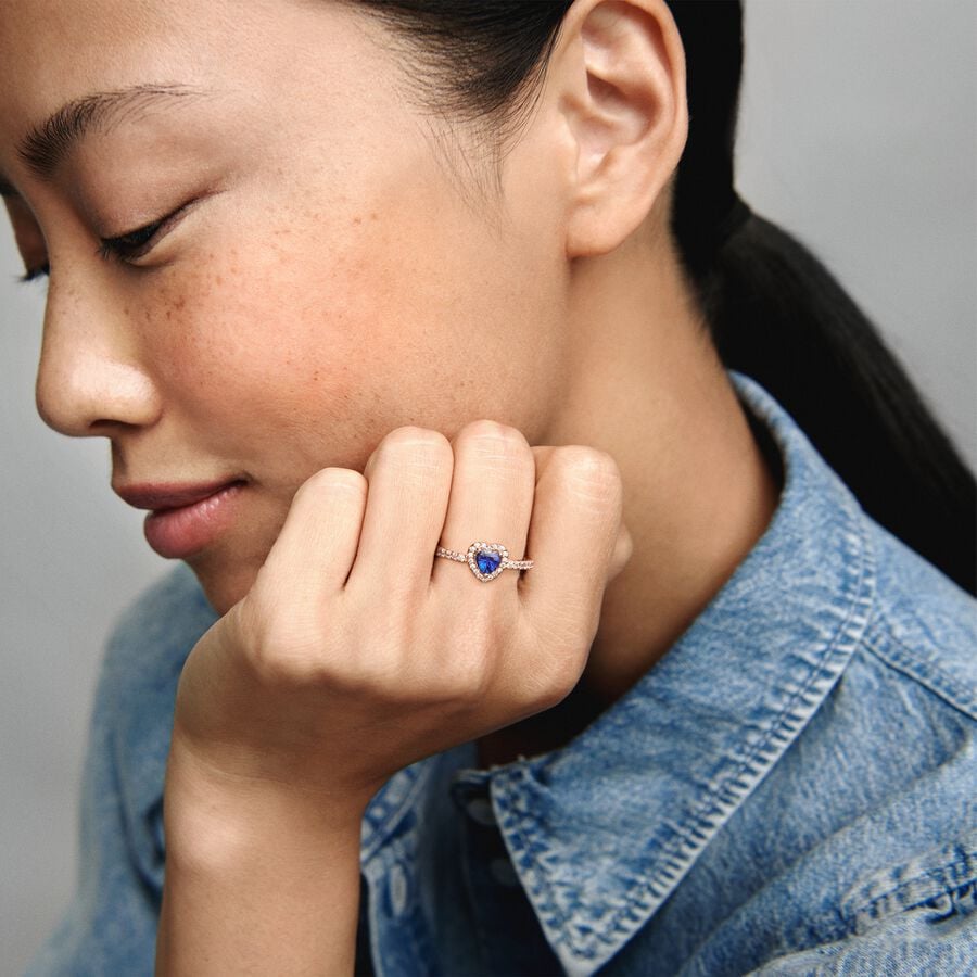 Anillo Corazón Brillante Rose Gold