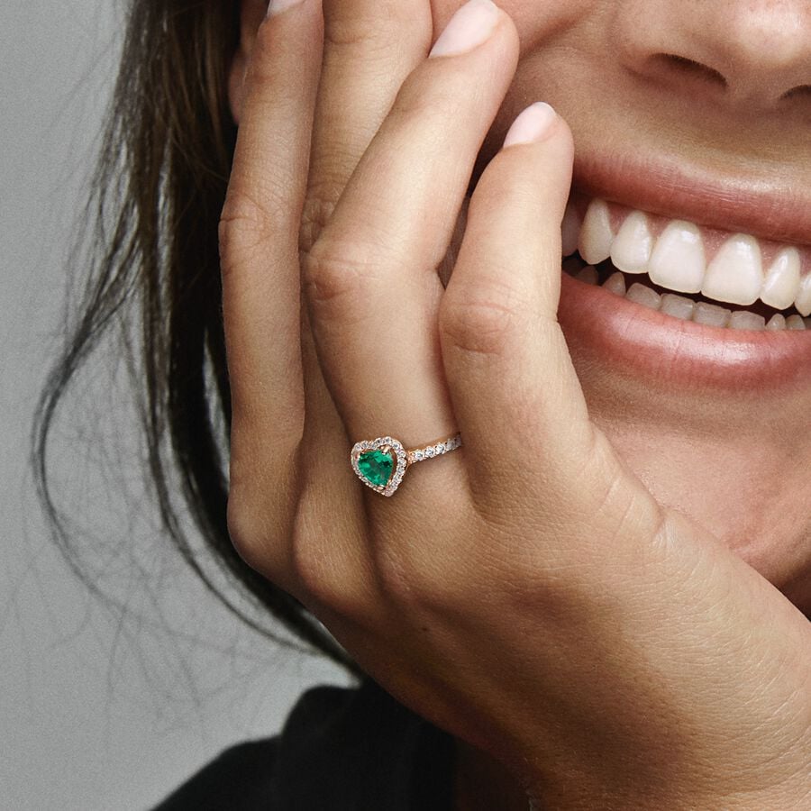 Anillo Corazón brillante Rose Gold