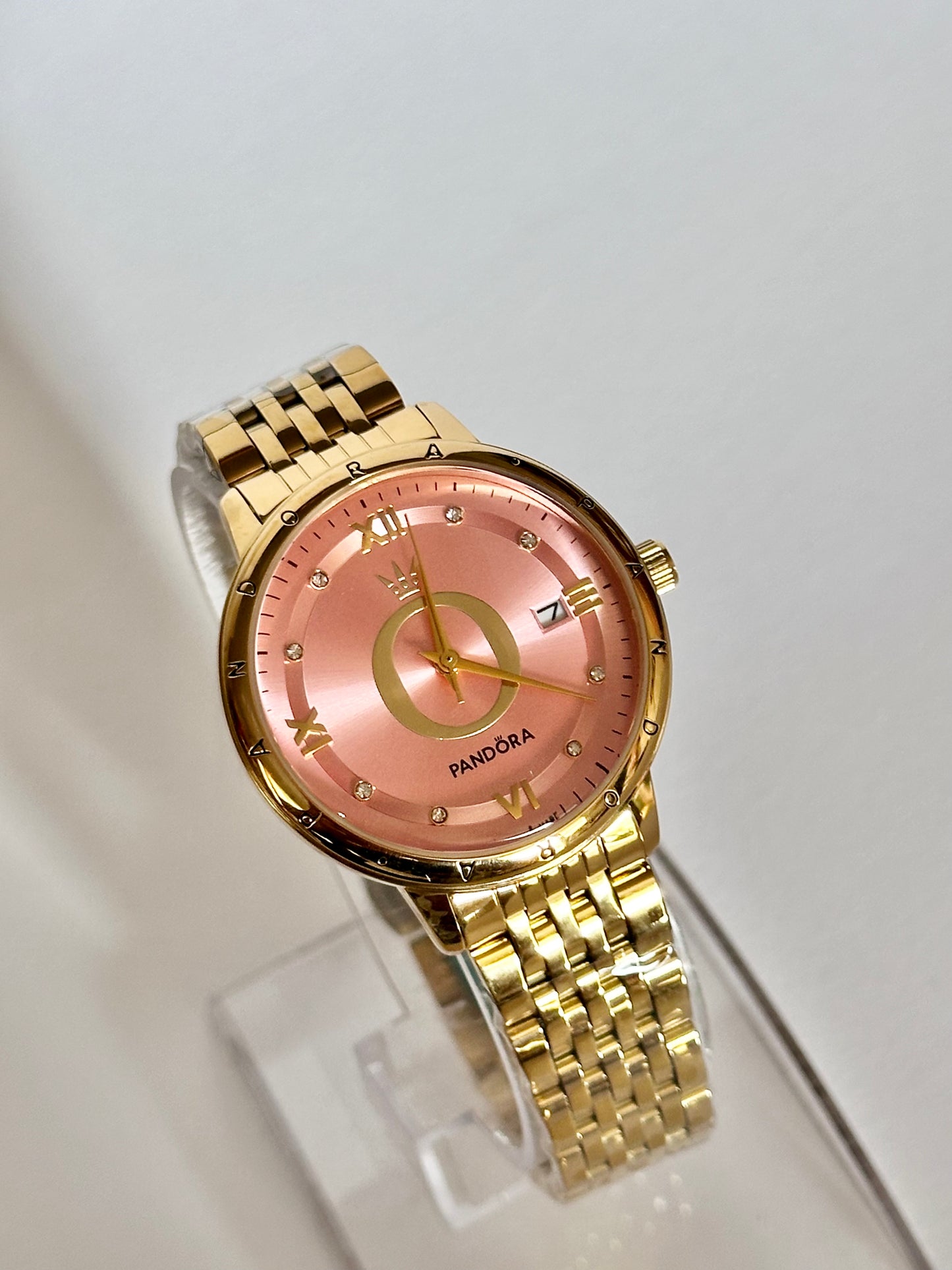 Reloj Pandora Dorado fondo Rosa