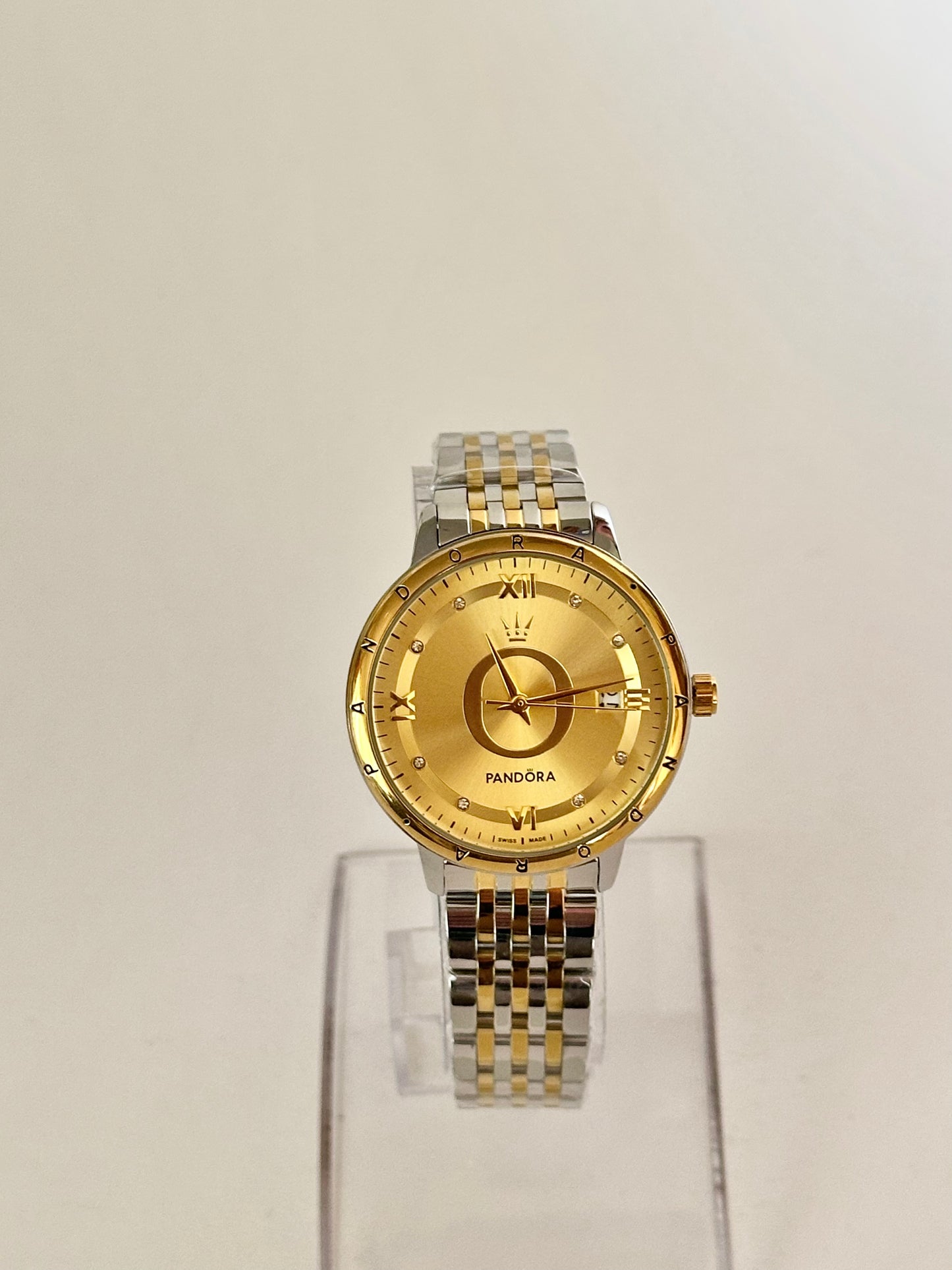 Reloj Pandora Dorado con Plateado fondo Dorado