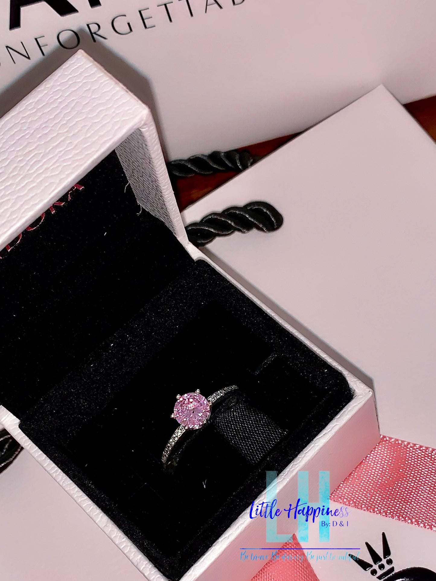 Anillo Corona Resplandor Rosa