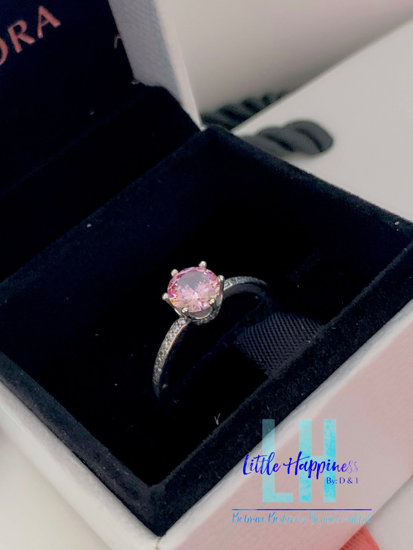 Anillo Corona Resplandor Rosa