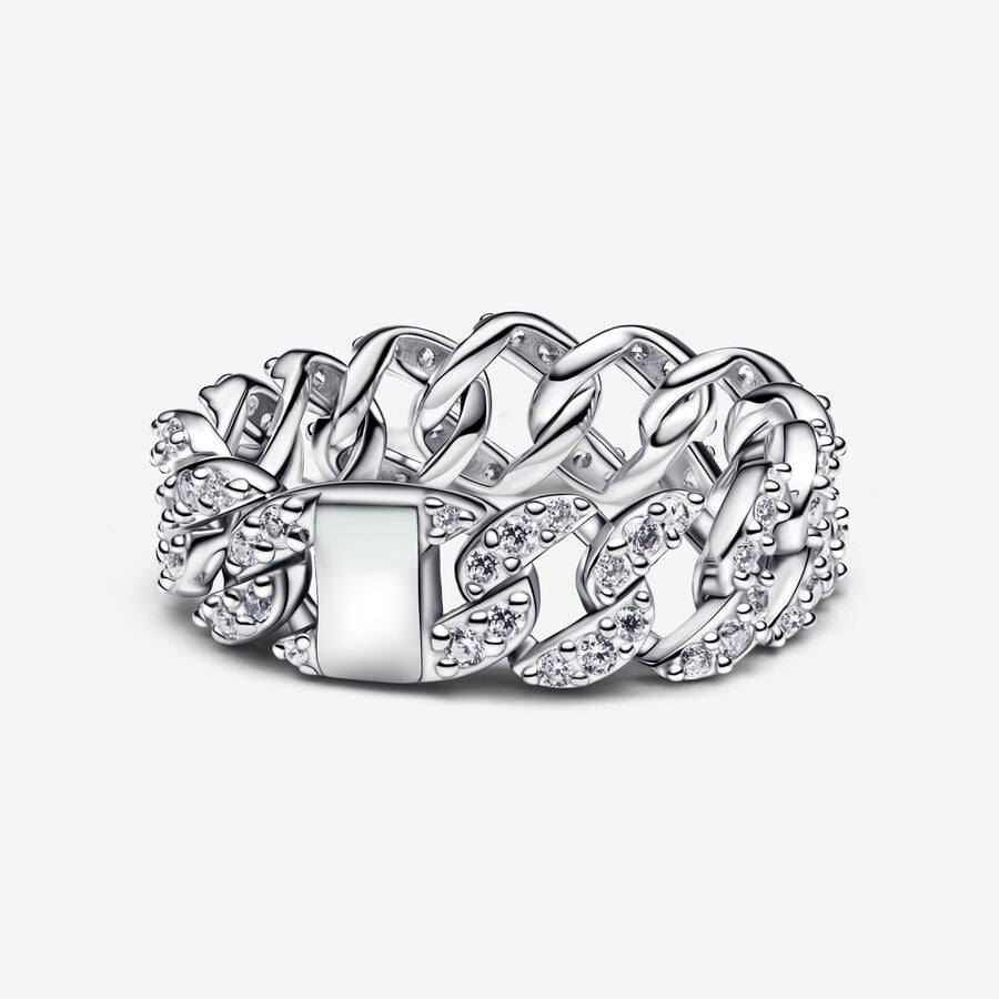 Anillo Tejido Cubano en Pavé