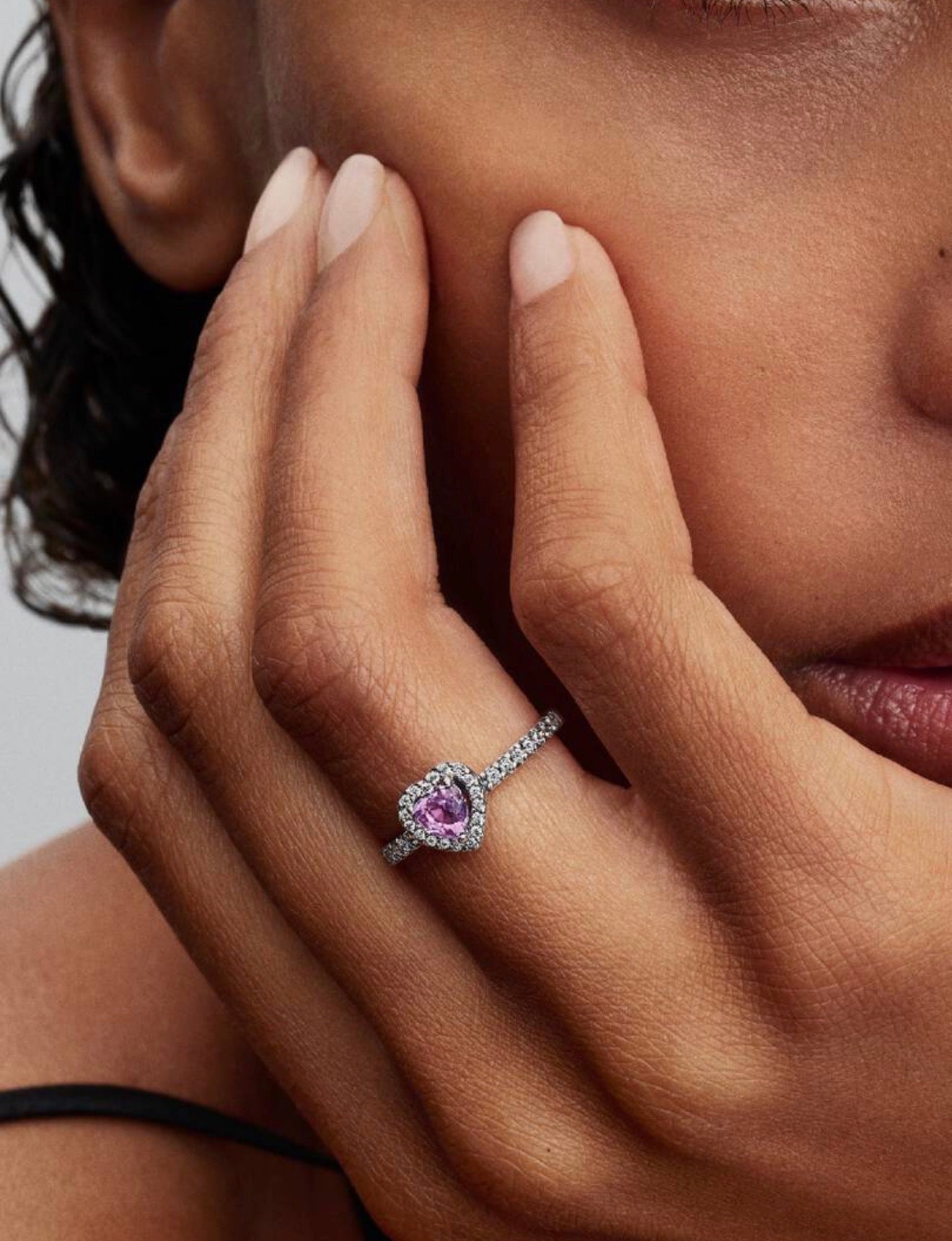 Anillo Corazón Nivelado Morado