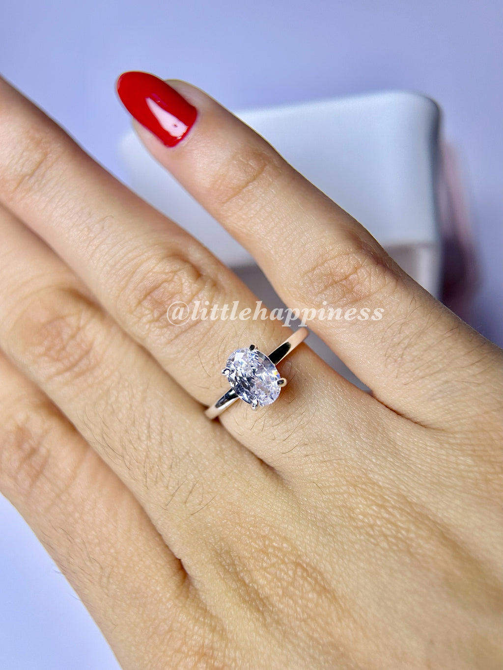 Anillo Compromiso Corte Ovalado Pequeño