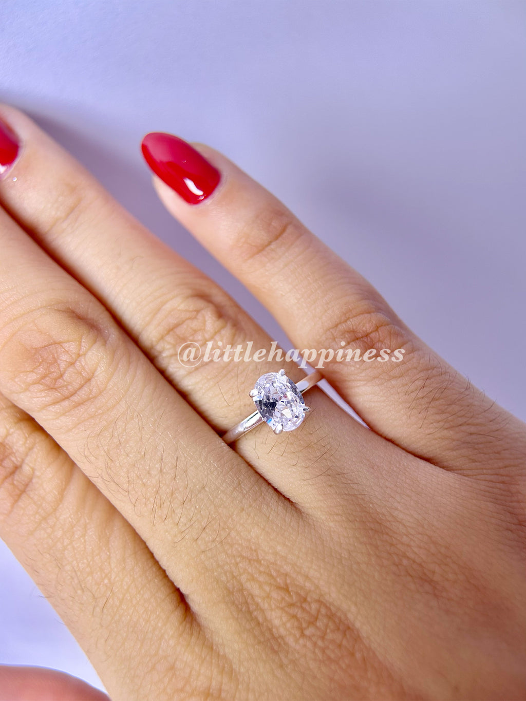 Anillo Compromiso Corte Ovalado Pequeño