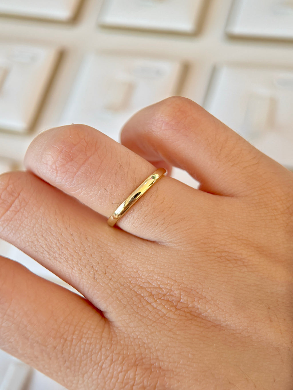 Anillo Aro Liso 2mm Dorado
