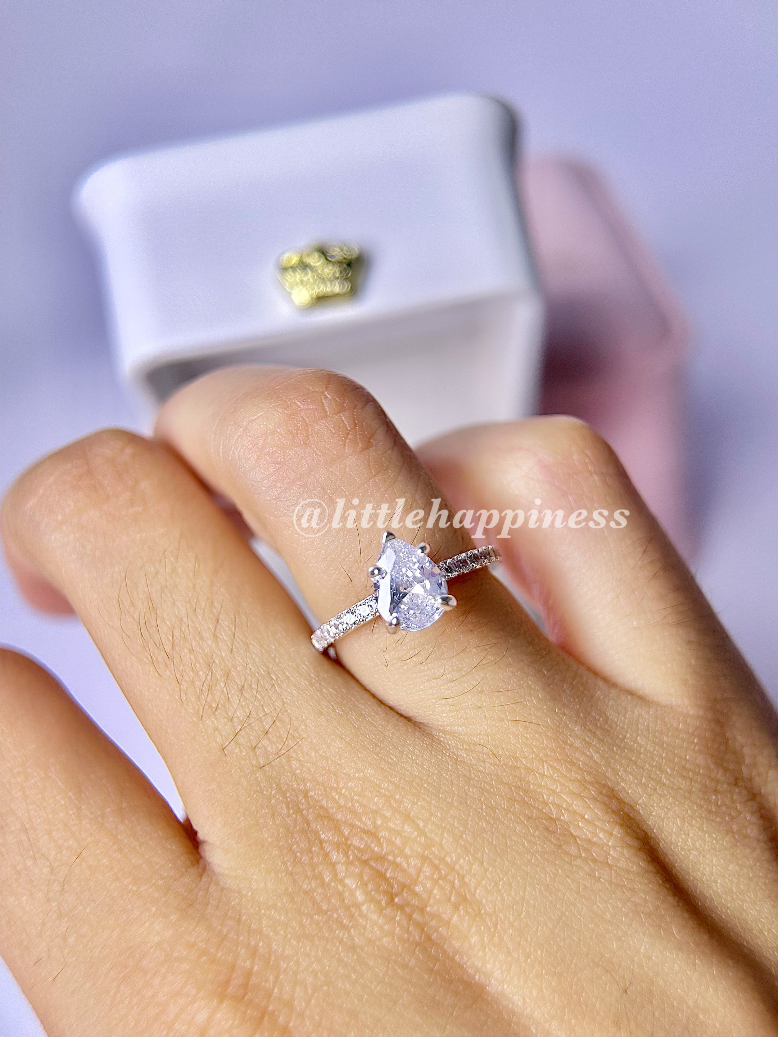 Anillo Compromiso Corte Pera