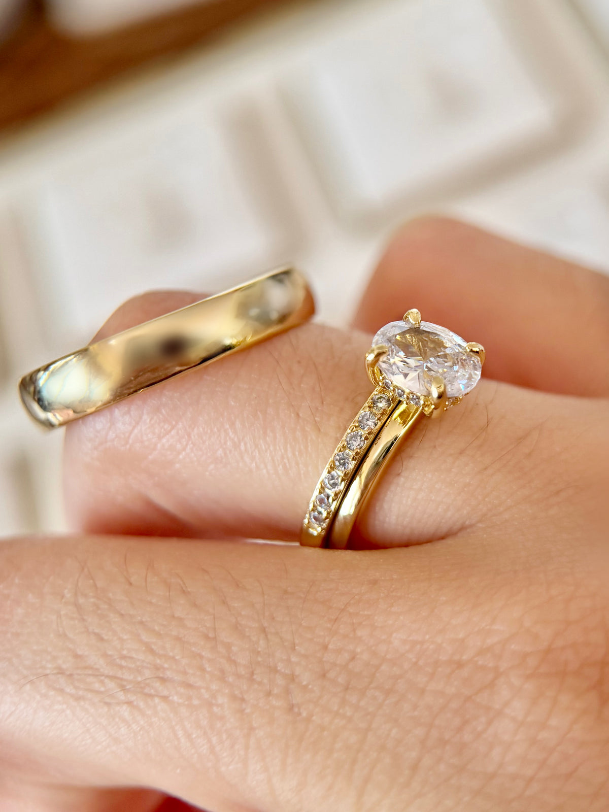 Trío De Boda bañado en Oro 18K