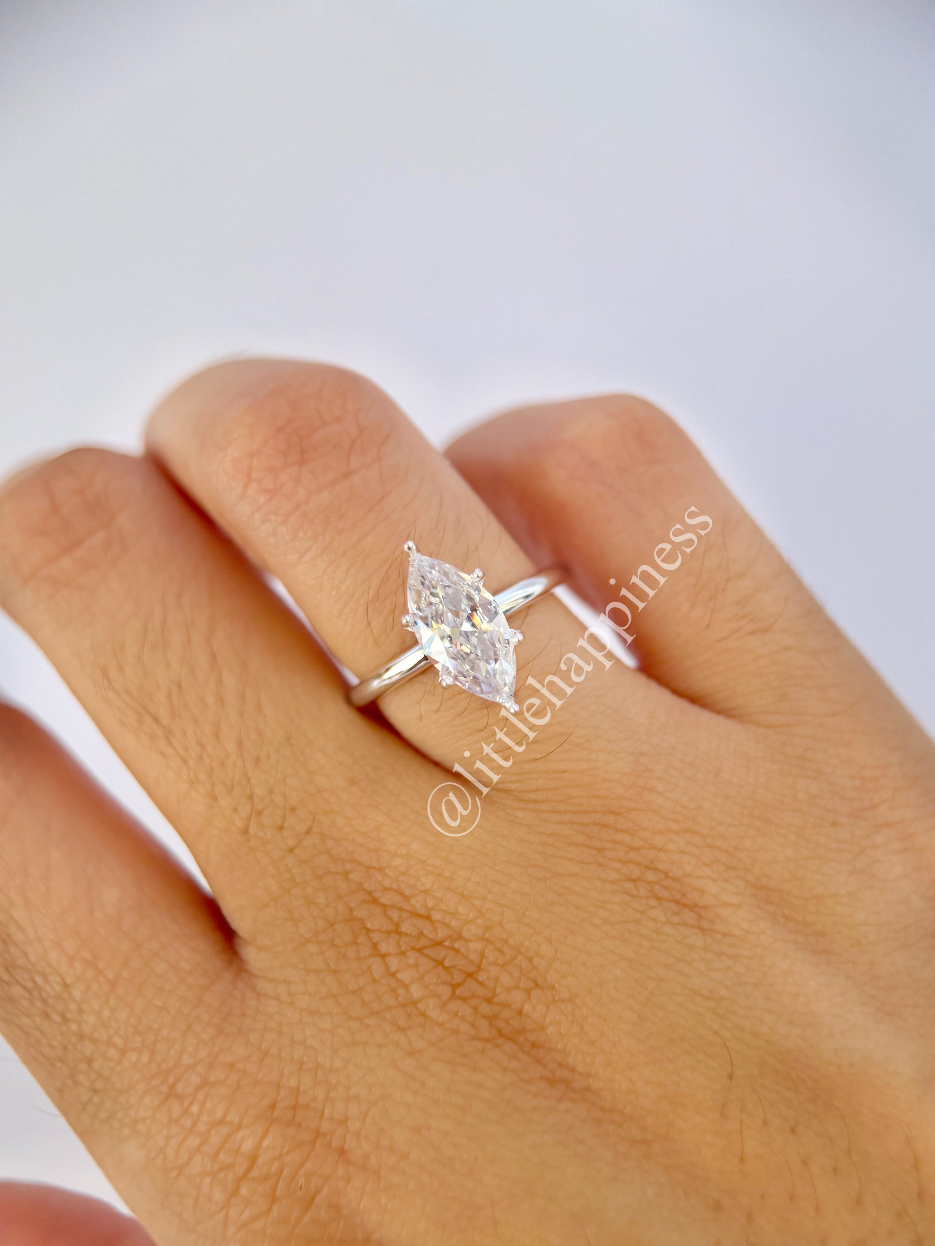 Anillo compromiso Corte Marquesa, aro sin piedras