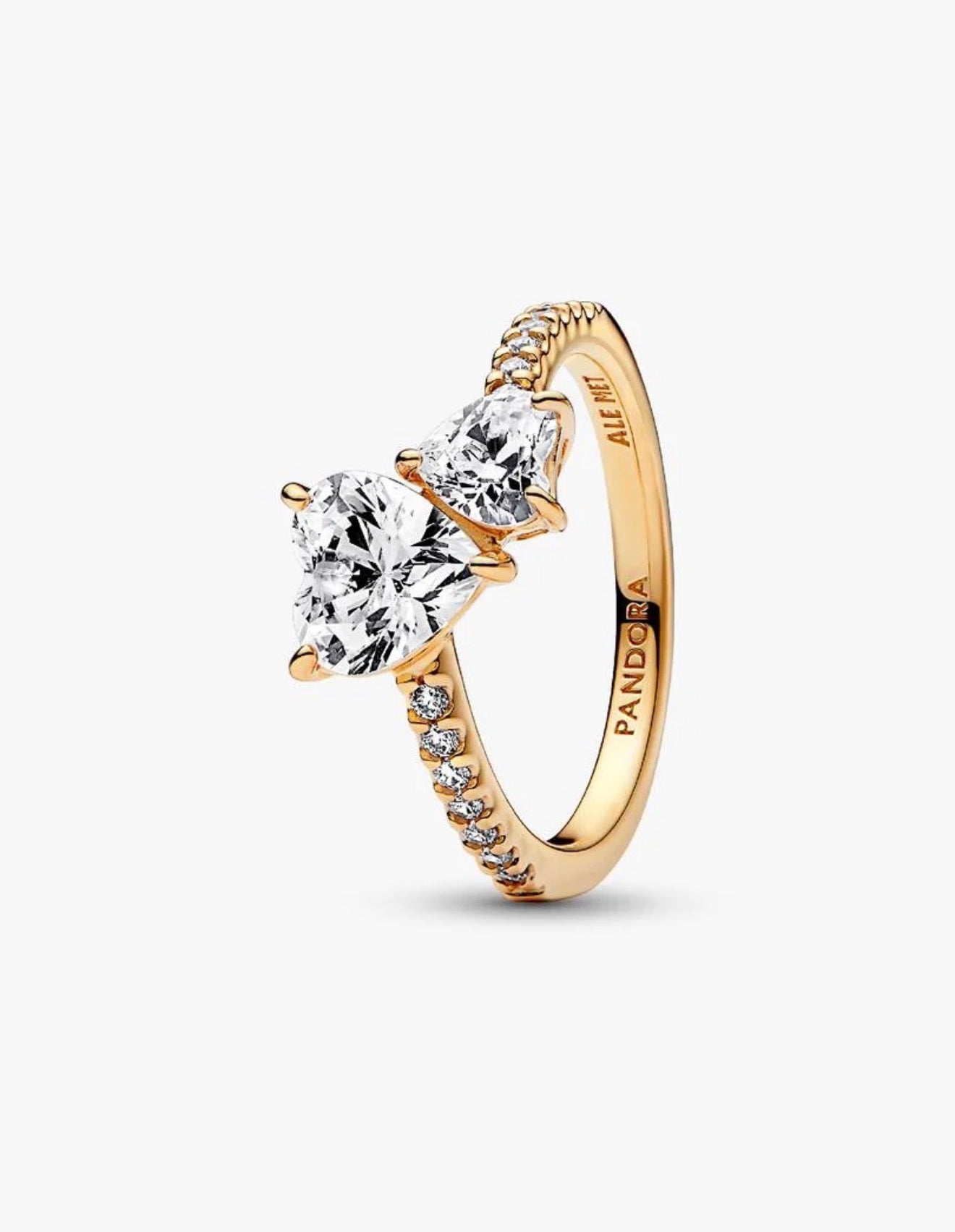 Anillo Doble Corazón Dorado