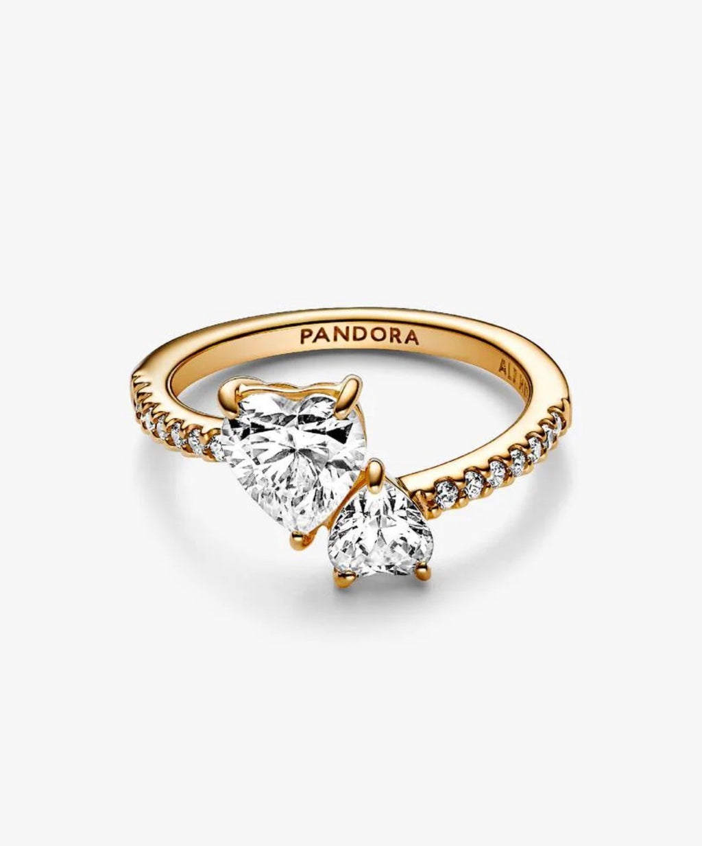 Anillo Doble Corazón Dorado