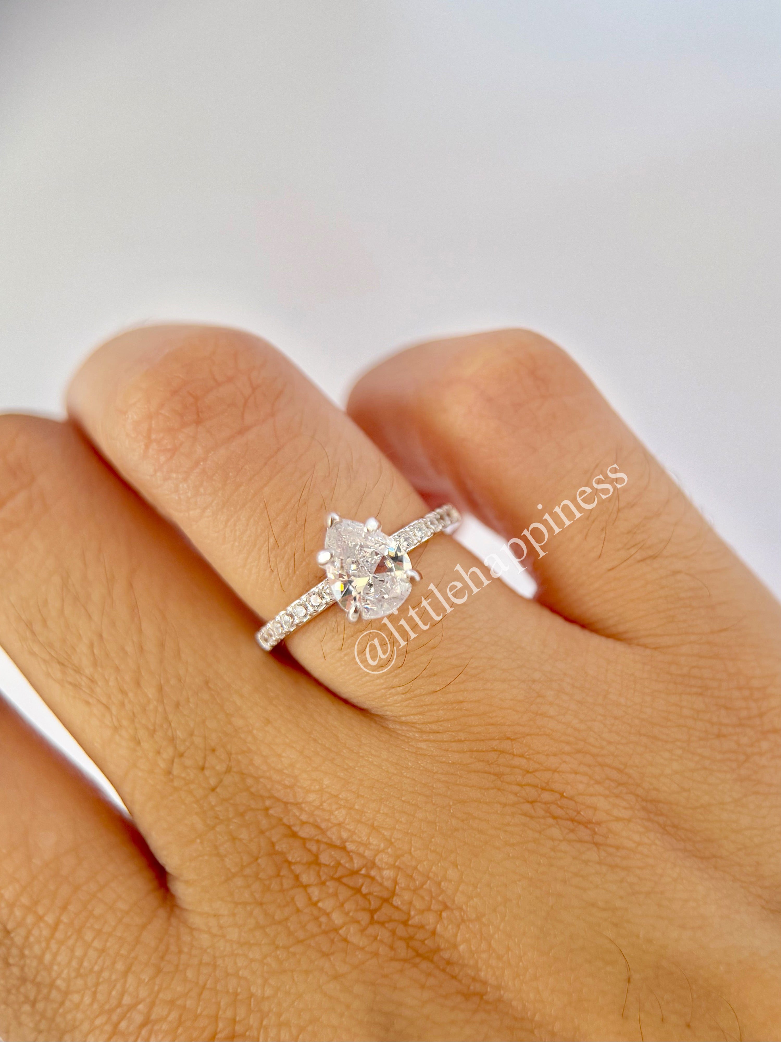Anillo Compromiso Corte Pera