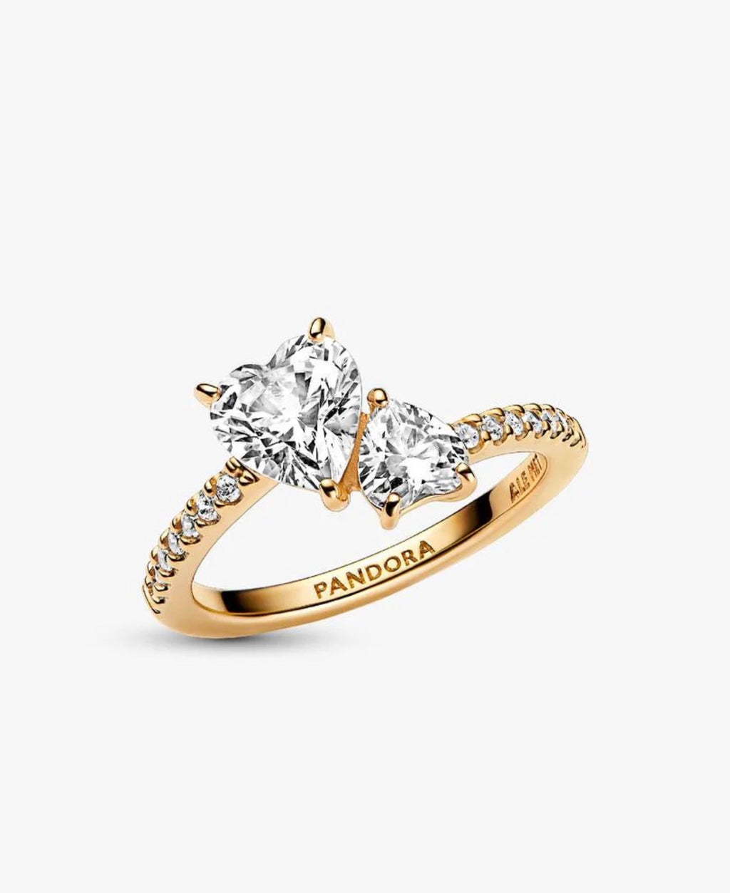 Anillo Doble Corazón Dorado