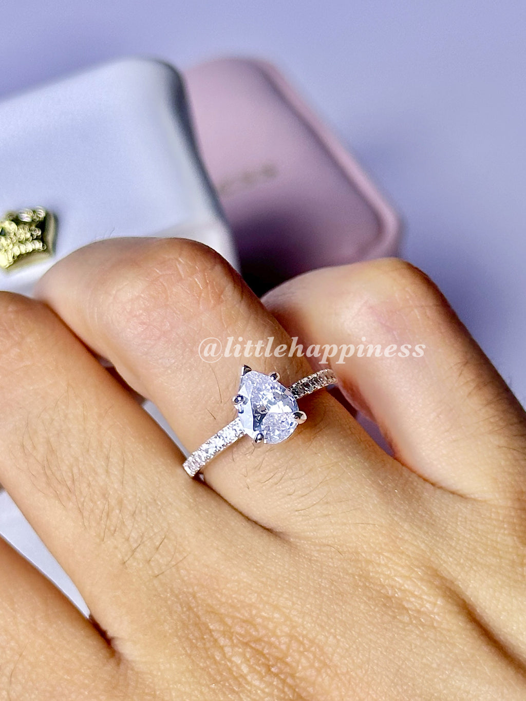 Anillo Compromiso Corte Pera