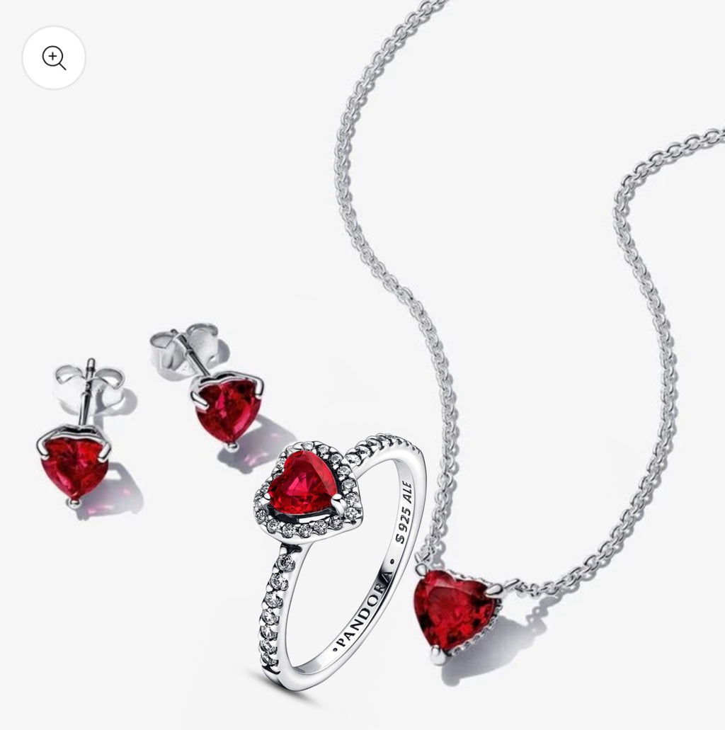 Set Completo Corazón Relieve Rojo