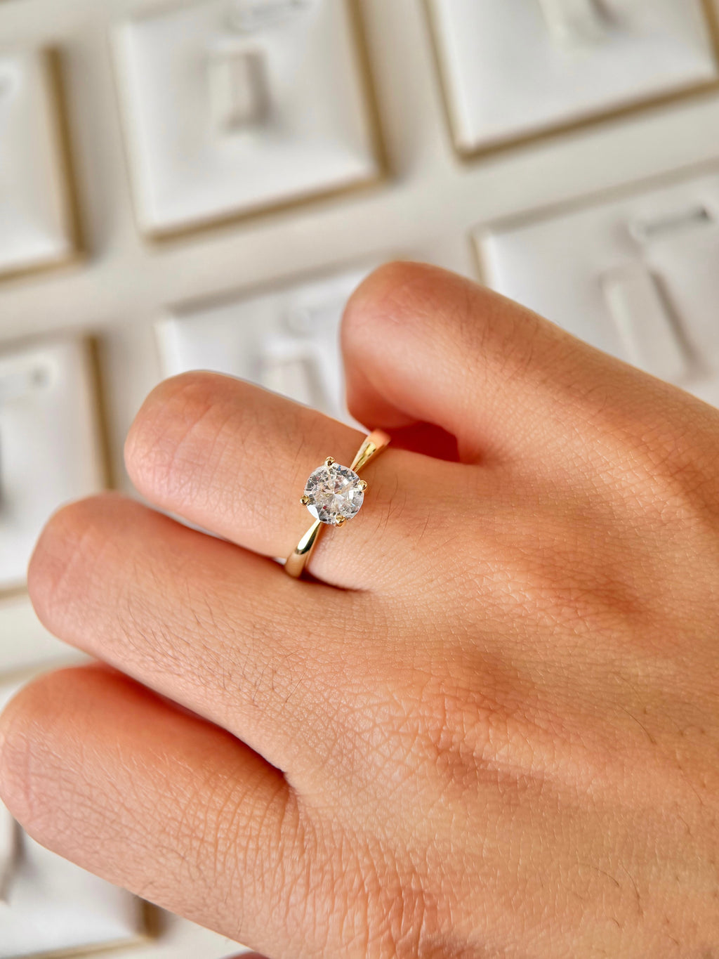Anillo Compromiso aro liso Con baño de oro 18k