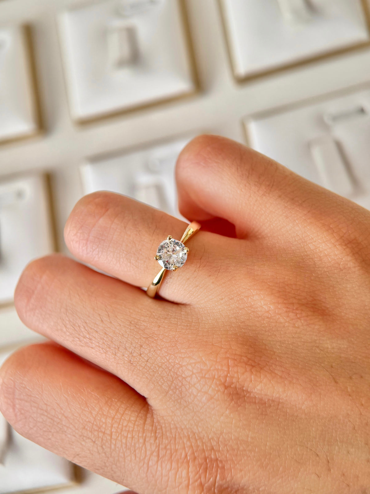 Anillo Compromiso aro liso Con baño de oro 18k