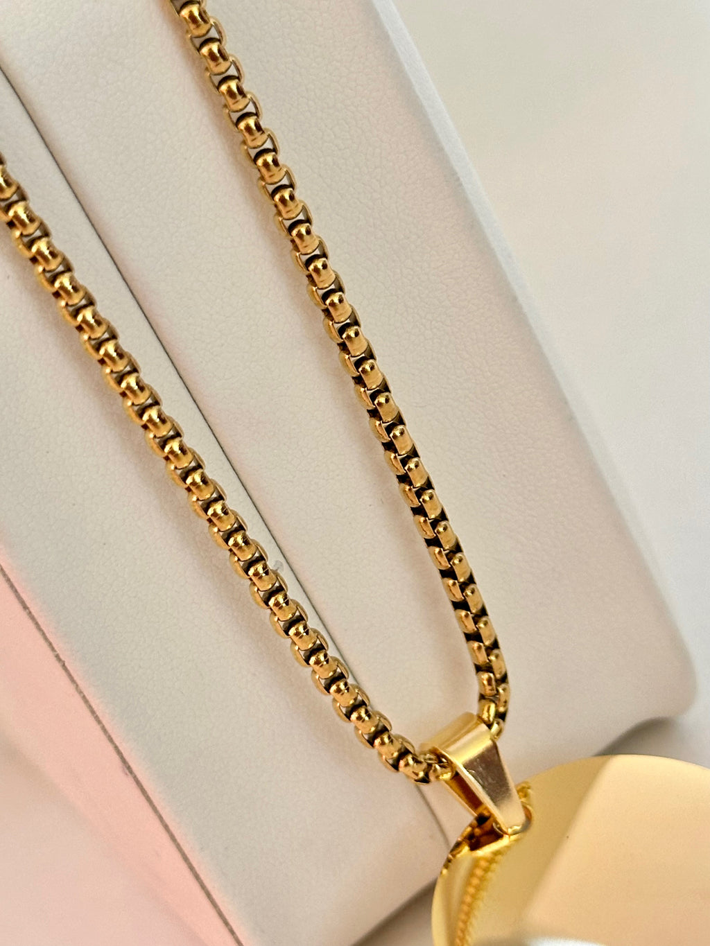 Collar Medalla Redonda Grabable para Mujer, 30mm, Acero Inoxidable