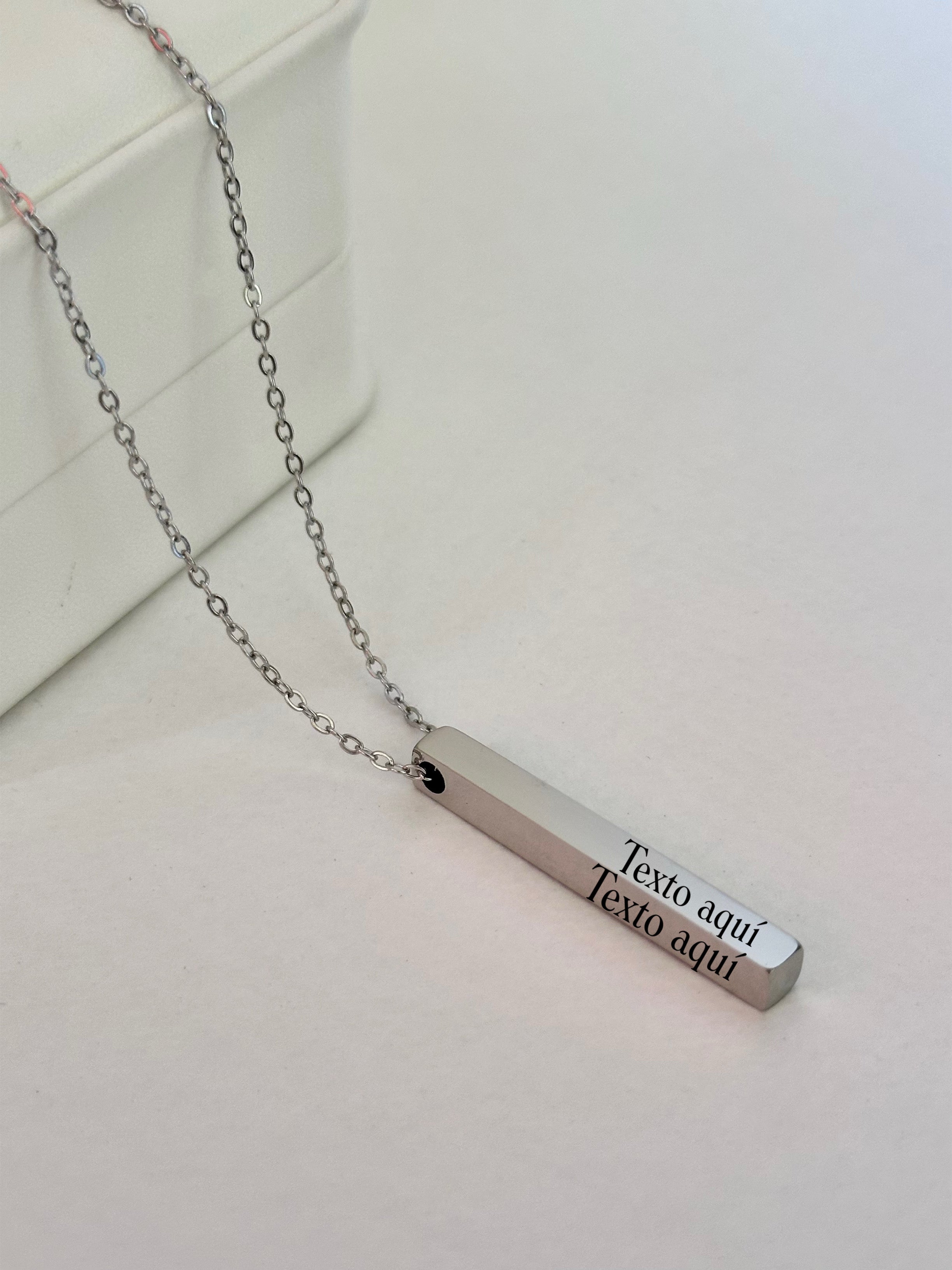Collar Grabable Cilindro 3D, Acero Inoxidable