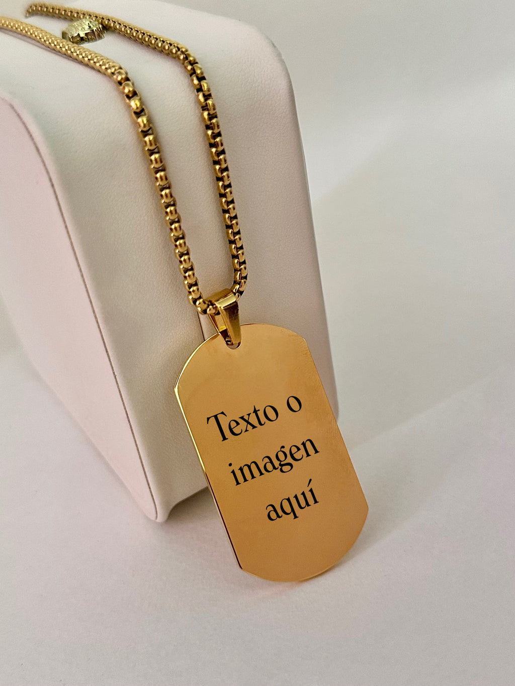 Collar Placa Grabable para Hombre, 50mm, Acero Inoxidable