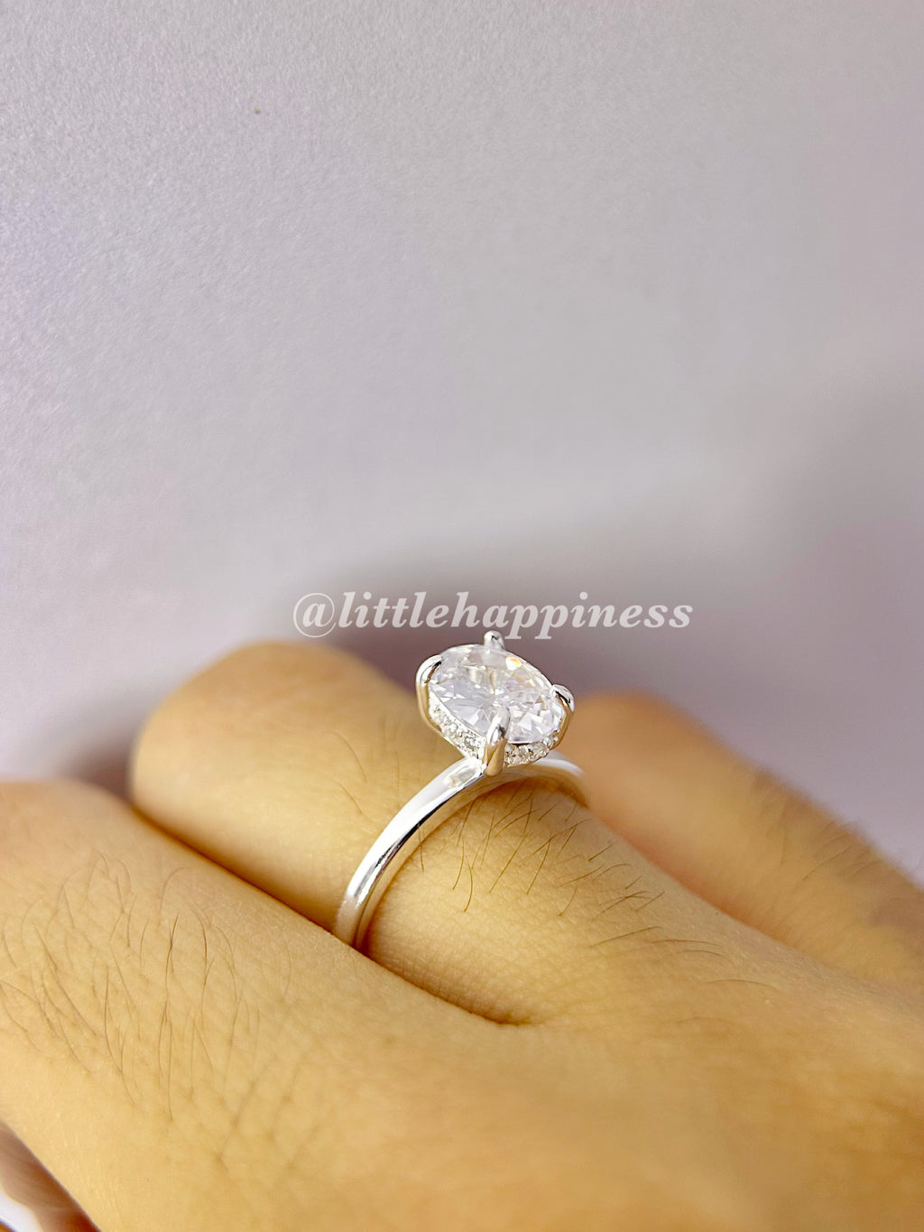 Anillo Compromiso Corte Ovalado Pequeño