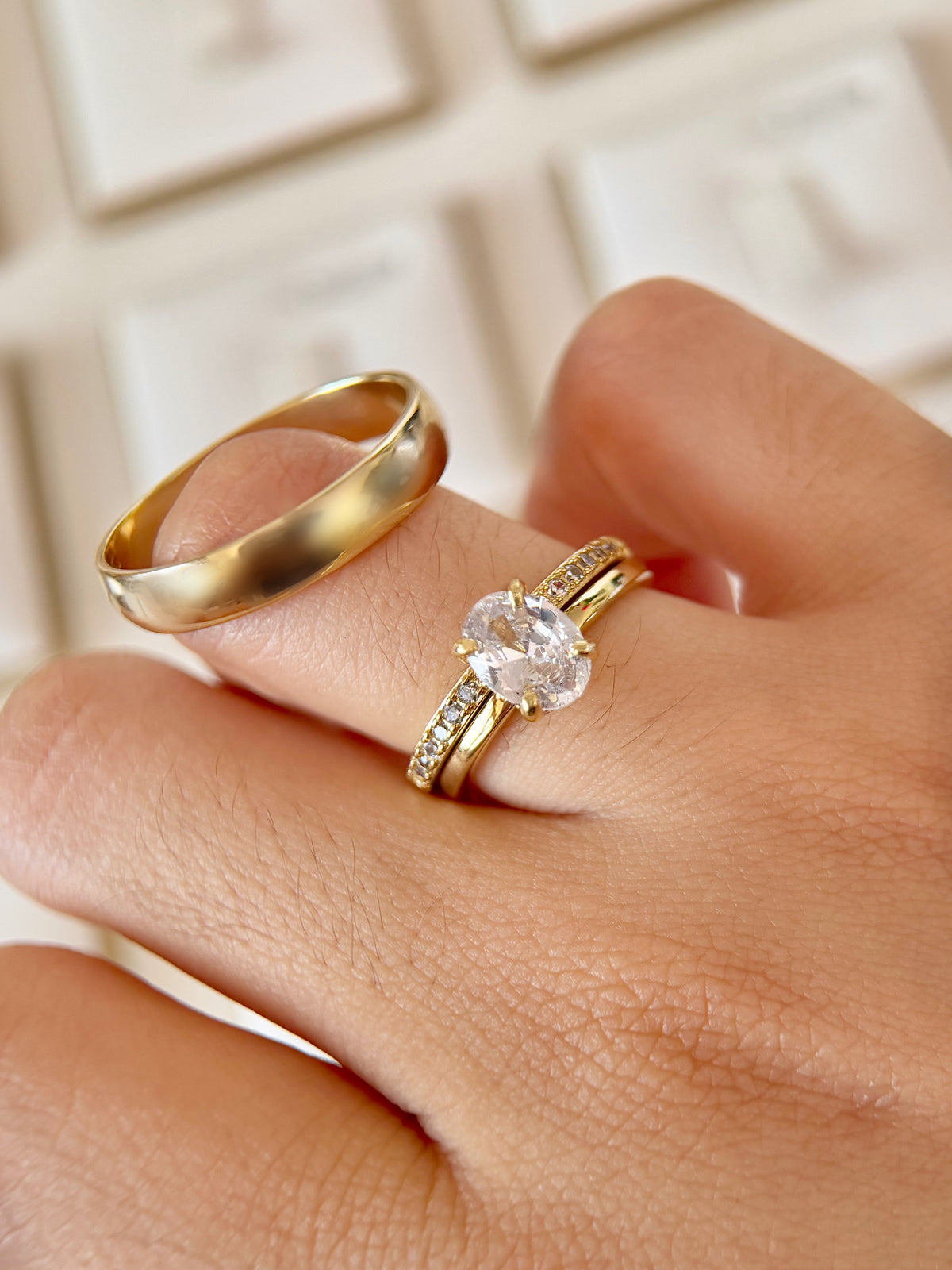 Trío De Boda bañado en Oro 18K