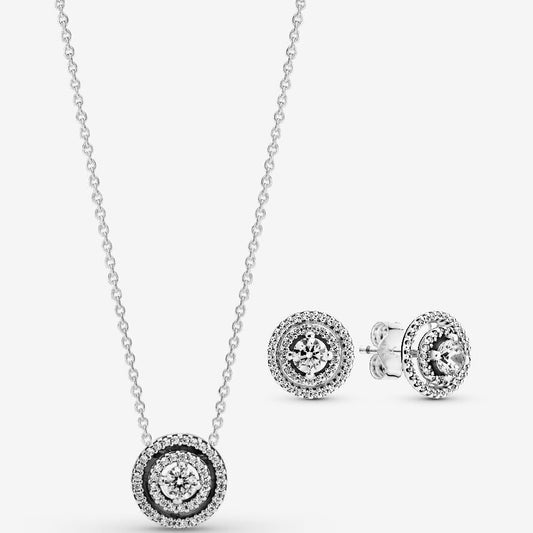 Conjunto Collar + aretes Halo