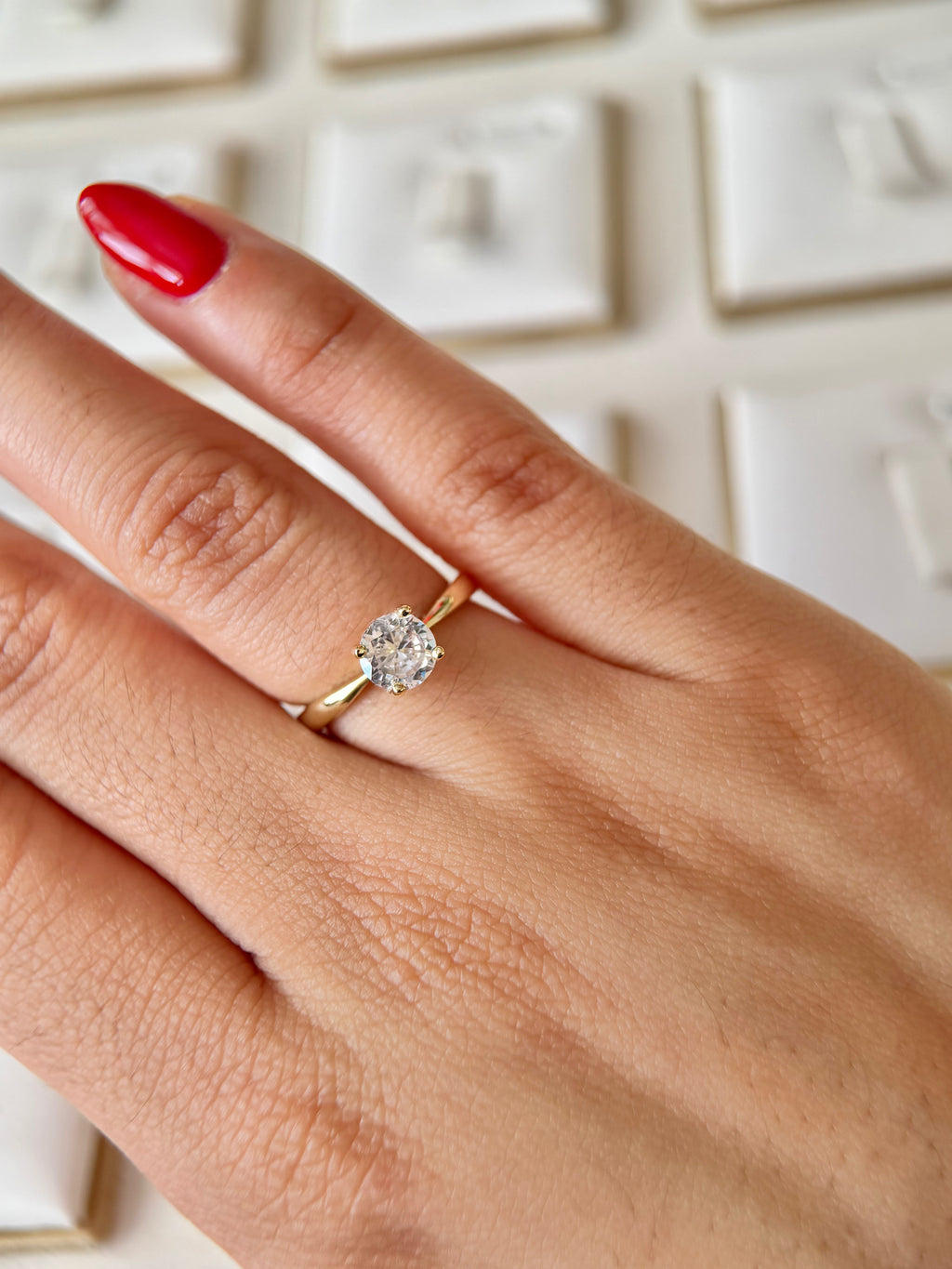 Anillo Compromiso aro liso Con baño de oro 18k