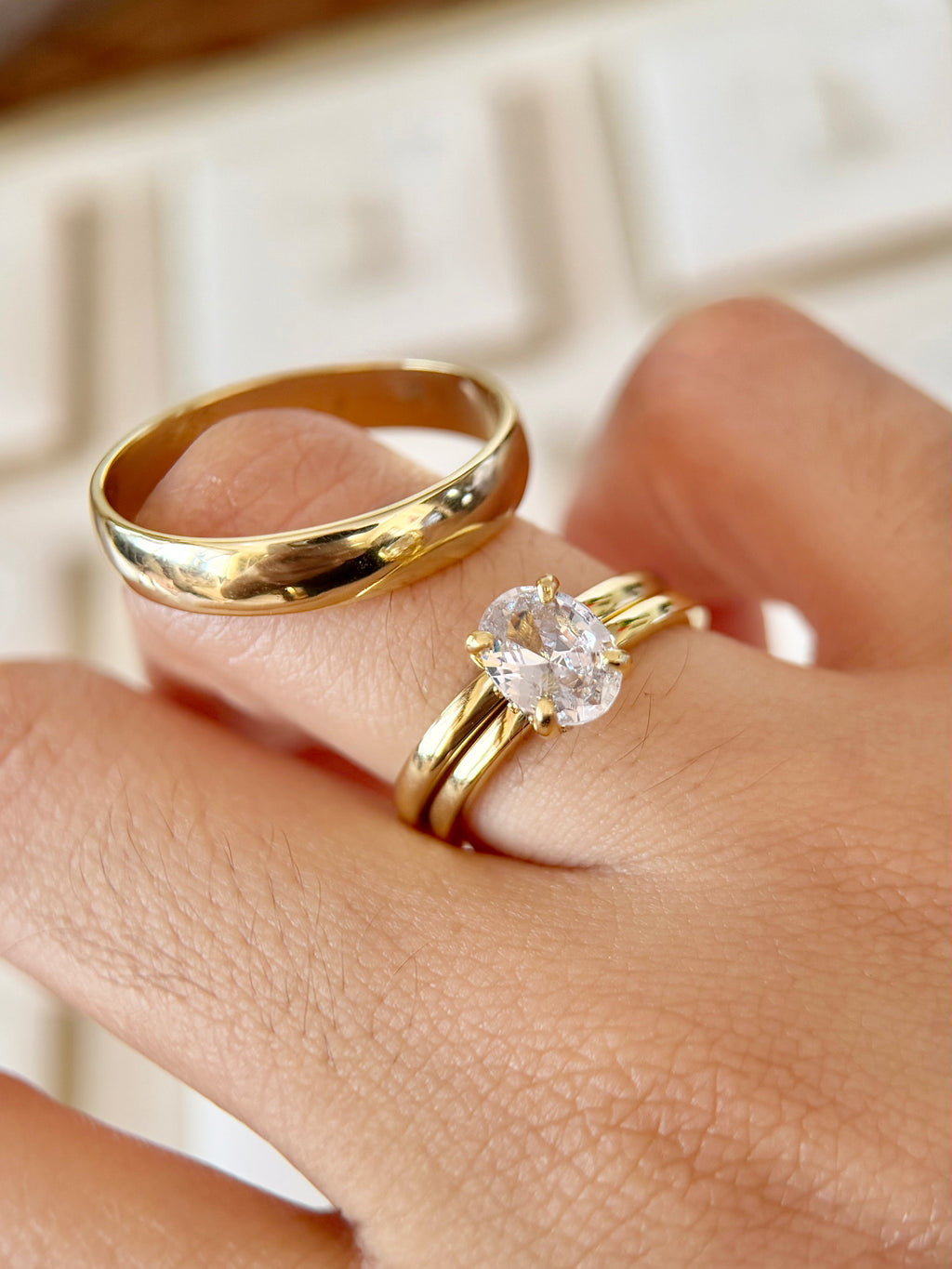 Trío De Boda bañado en Oro 18K