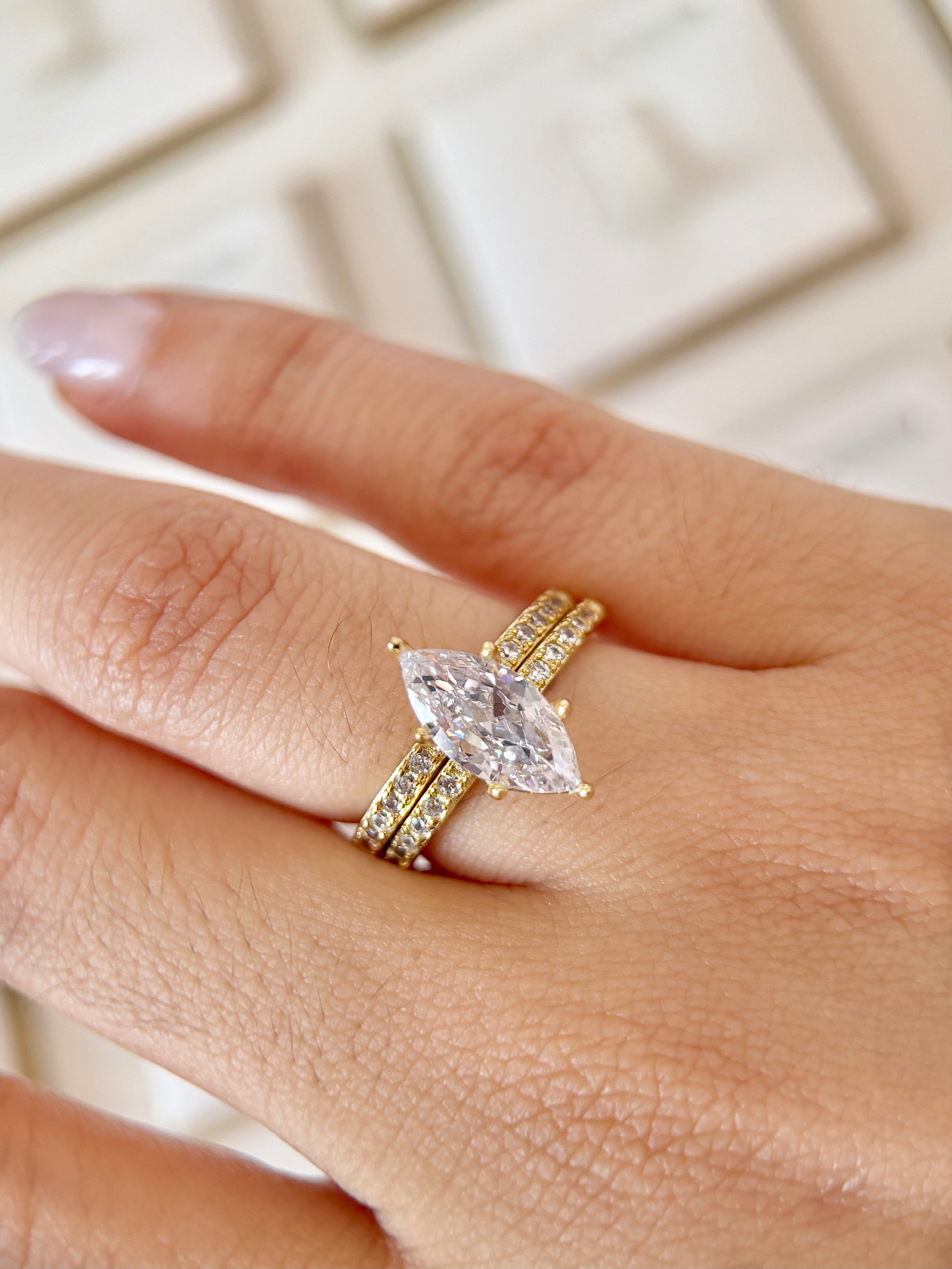 Trío De Boda bañado en Oro 18k