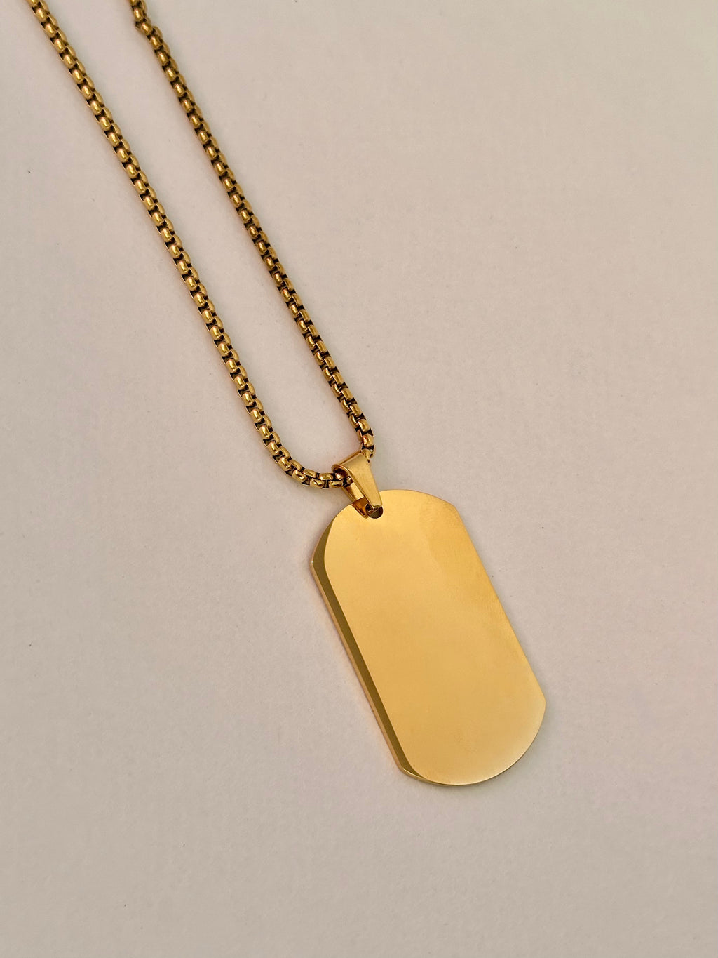 Collar Placa Grabable para Hombre, 50mm, Acero Inoxidable