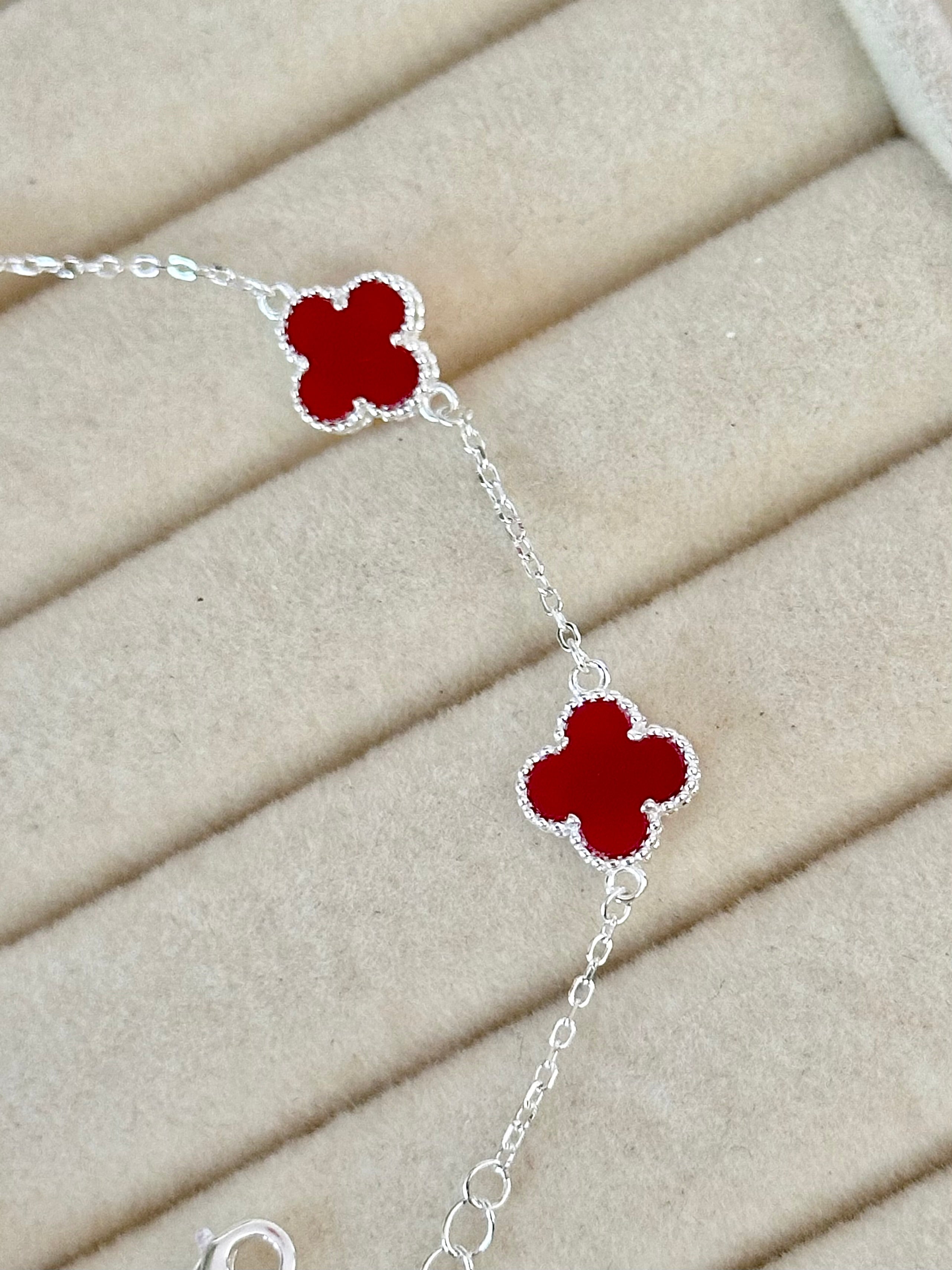 Pulsera Mini Tréboles Rojos